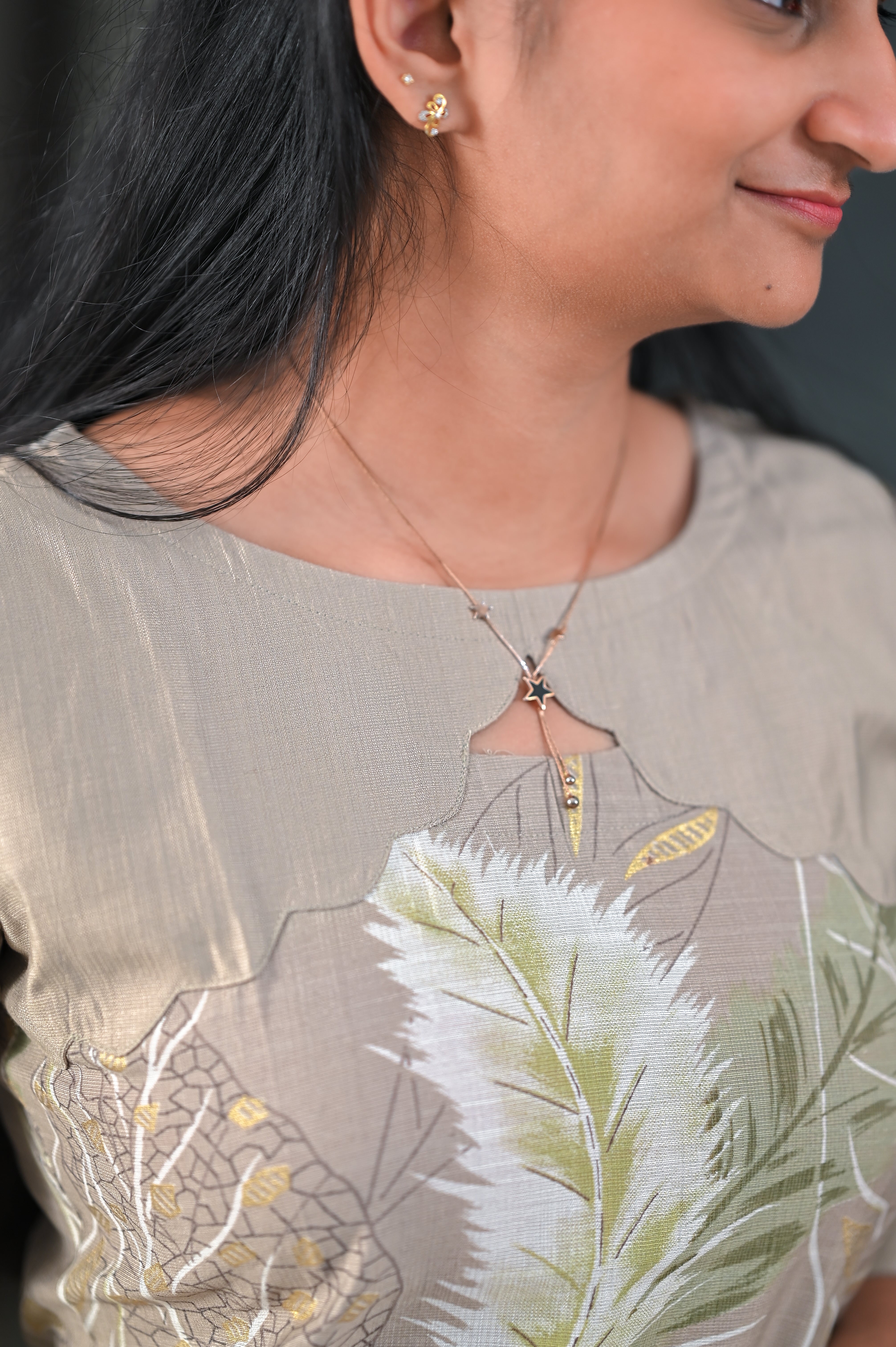 🍃 Olive Leaf Straight Kurti Set