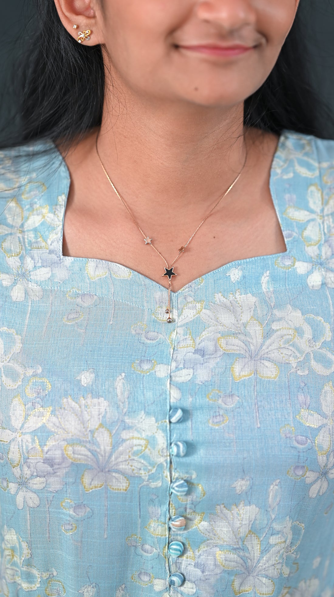 ❄️ Sky Bloom Straight Kurti Set