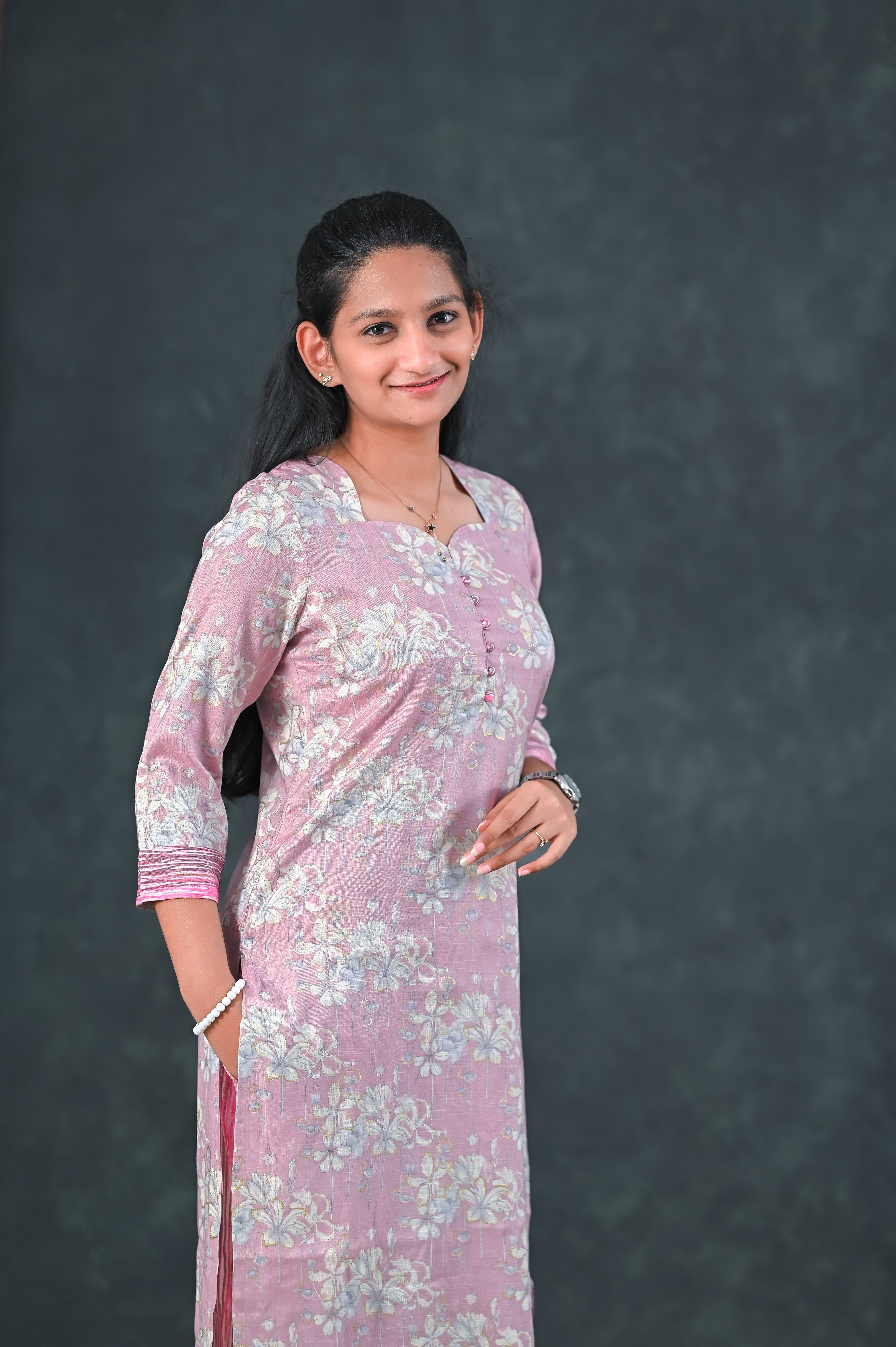 🌸 Blush Garden Straight Kurti Set