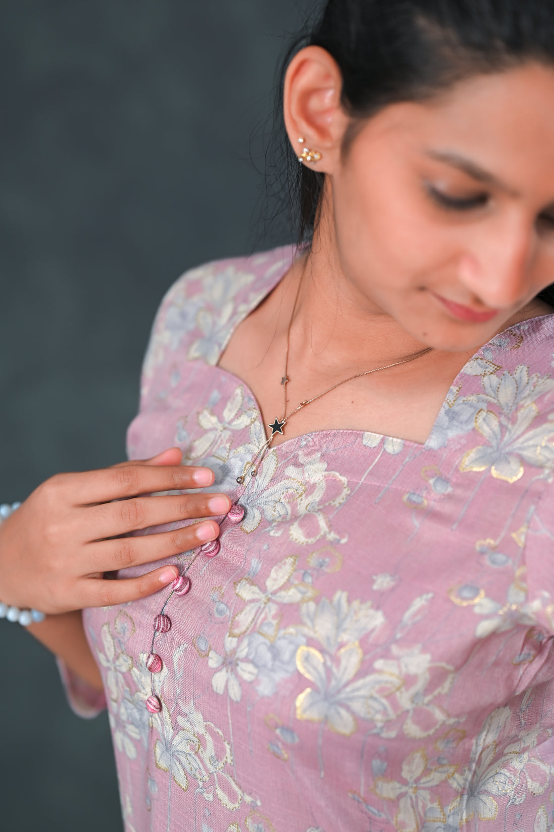 🌸 Blush Garden Straight Kurti Set