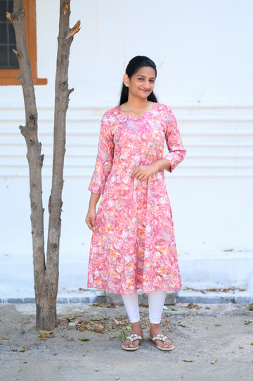 🌸Rose Petal A-Line Kurti