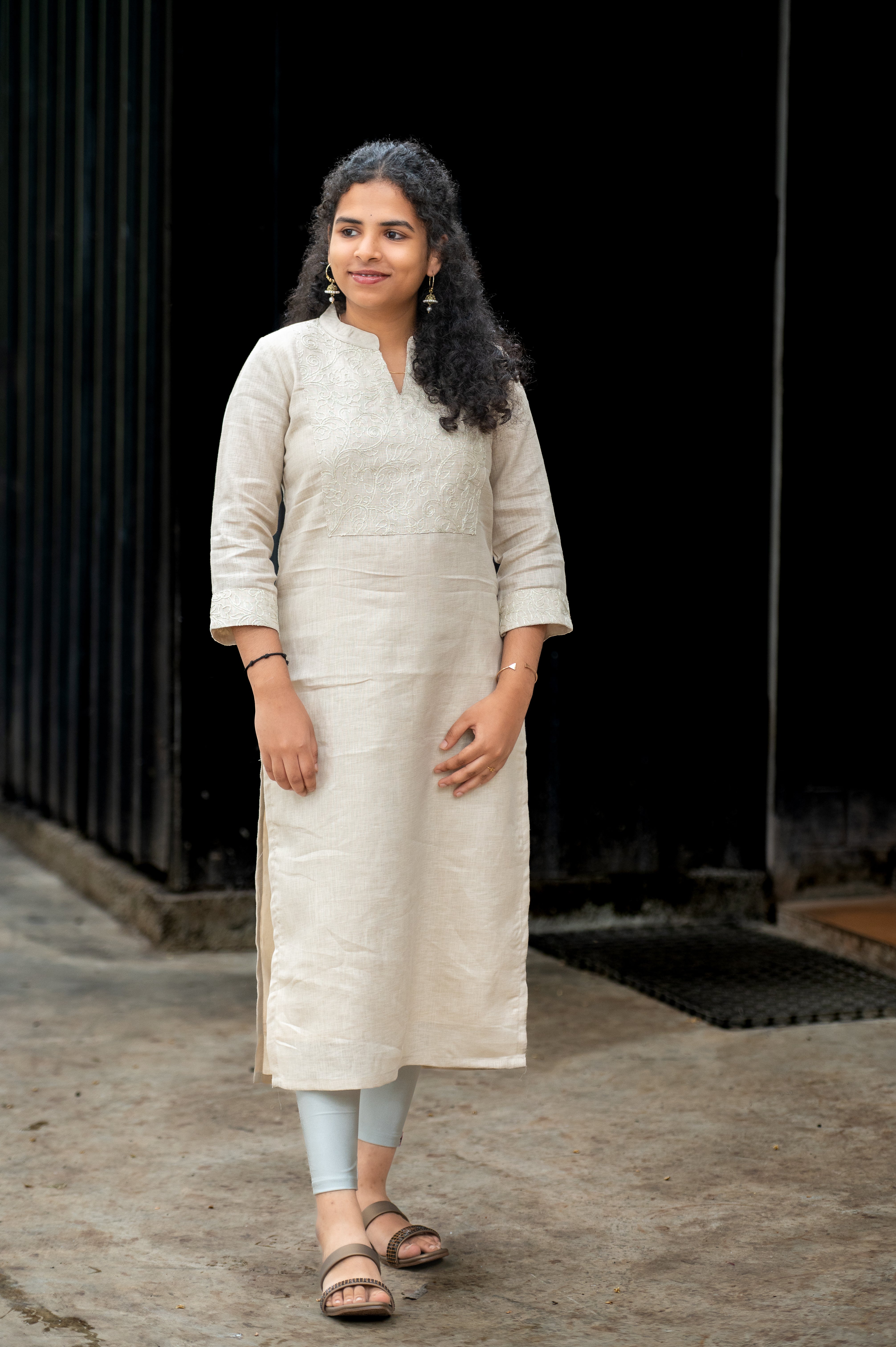 ✨Ivory Grace Embroidered Kurti