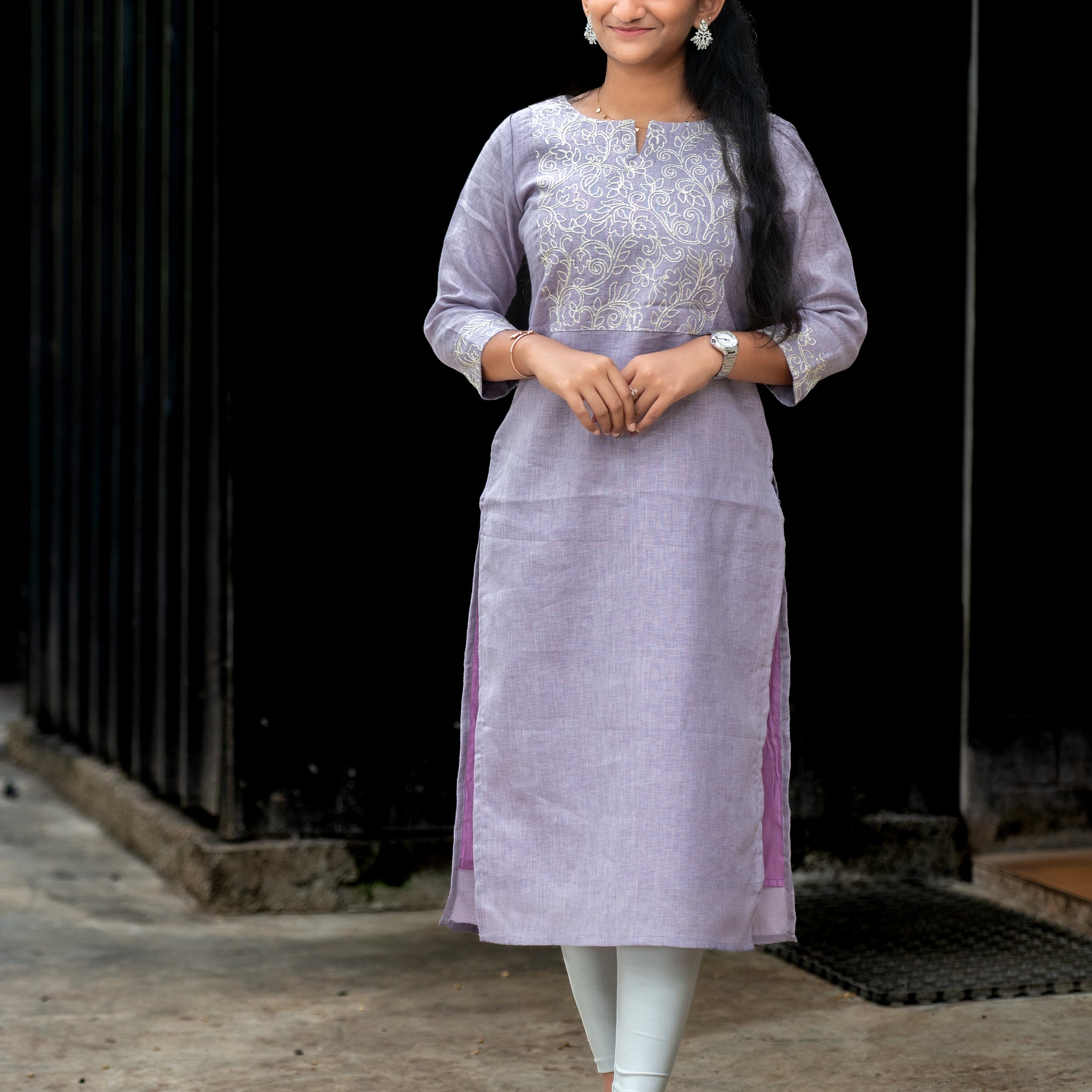Lavender Mist Embroidered Elegance