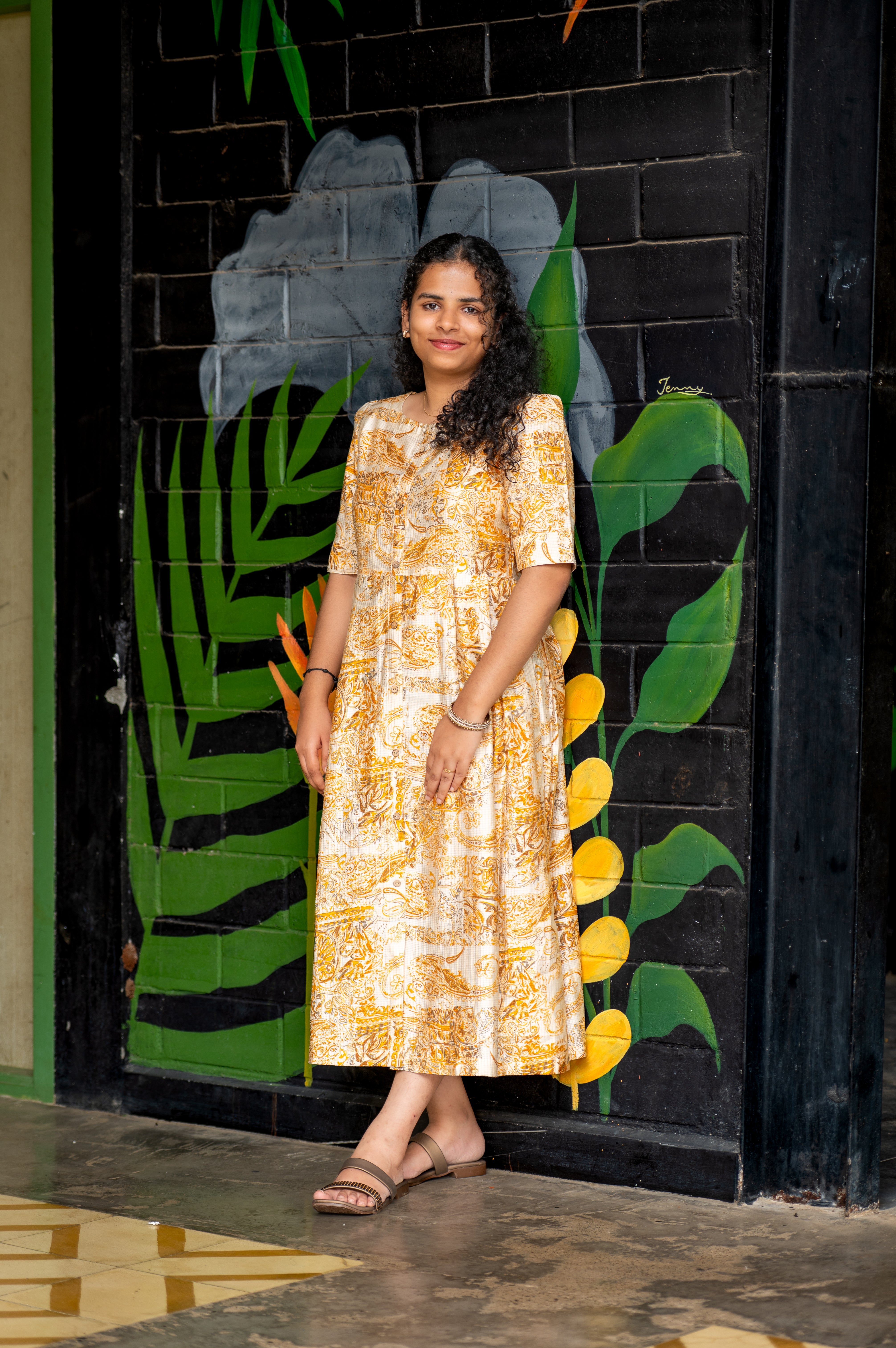 🌻 ;Golden Aura Midi Dress