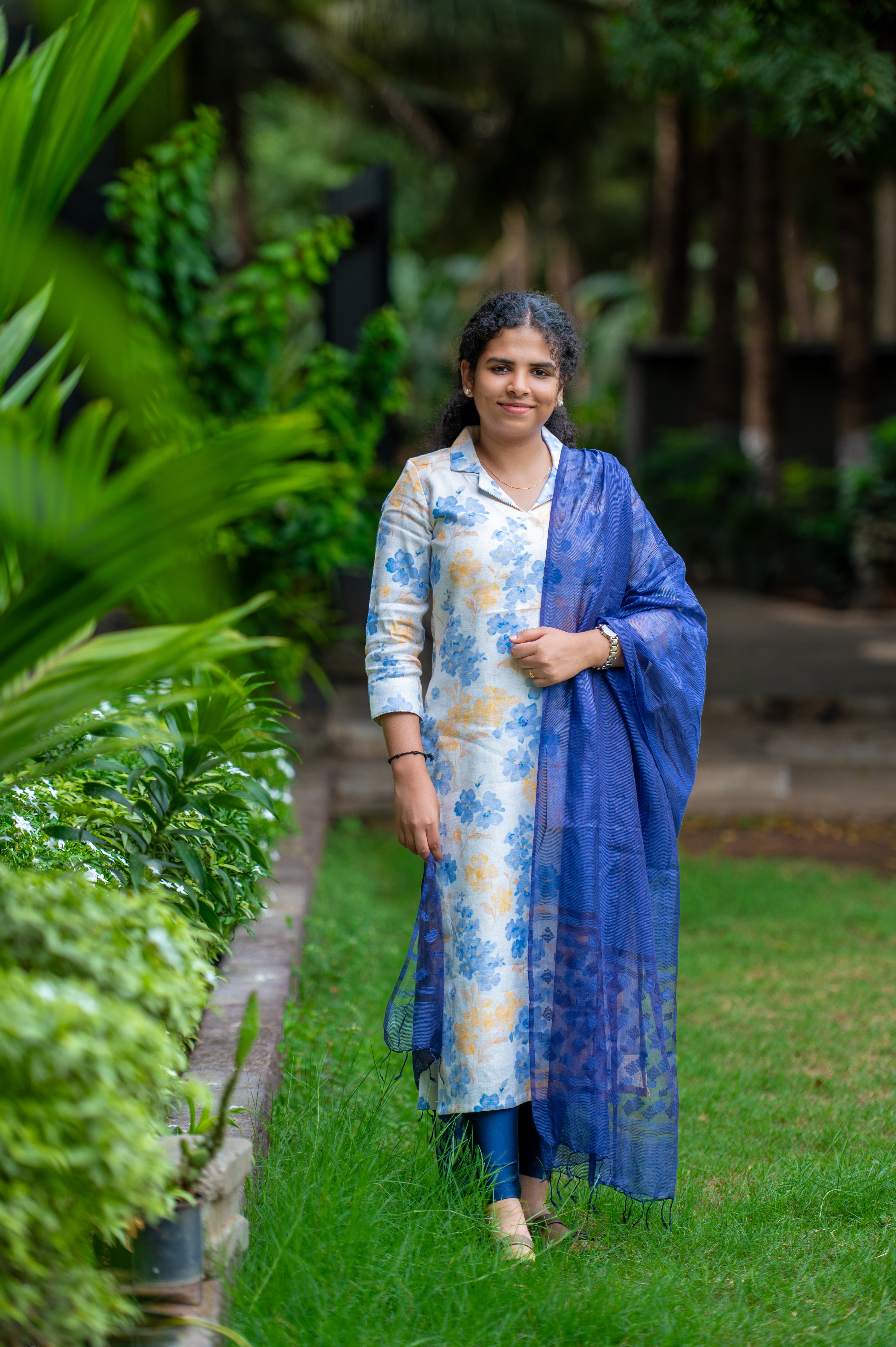🌼💙Sky Bloom Floral Kurti