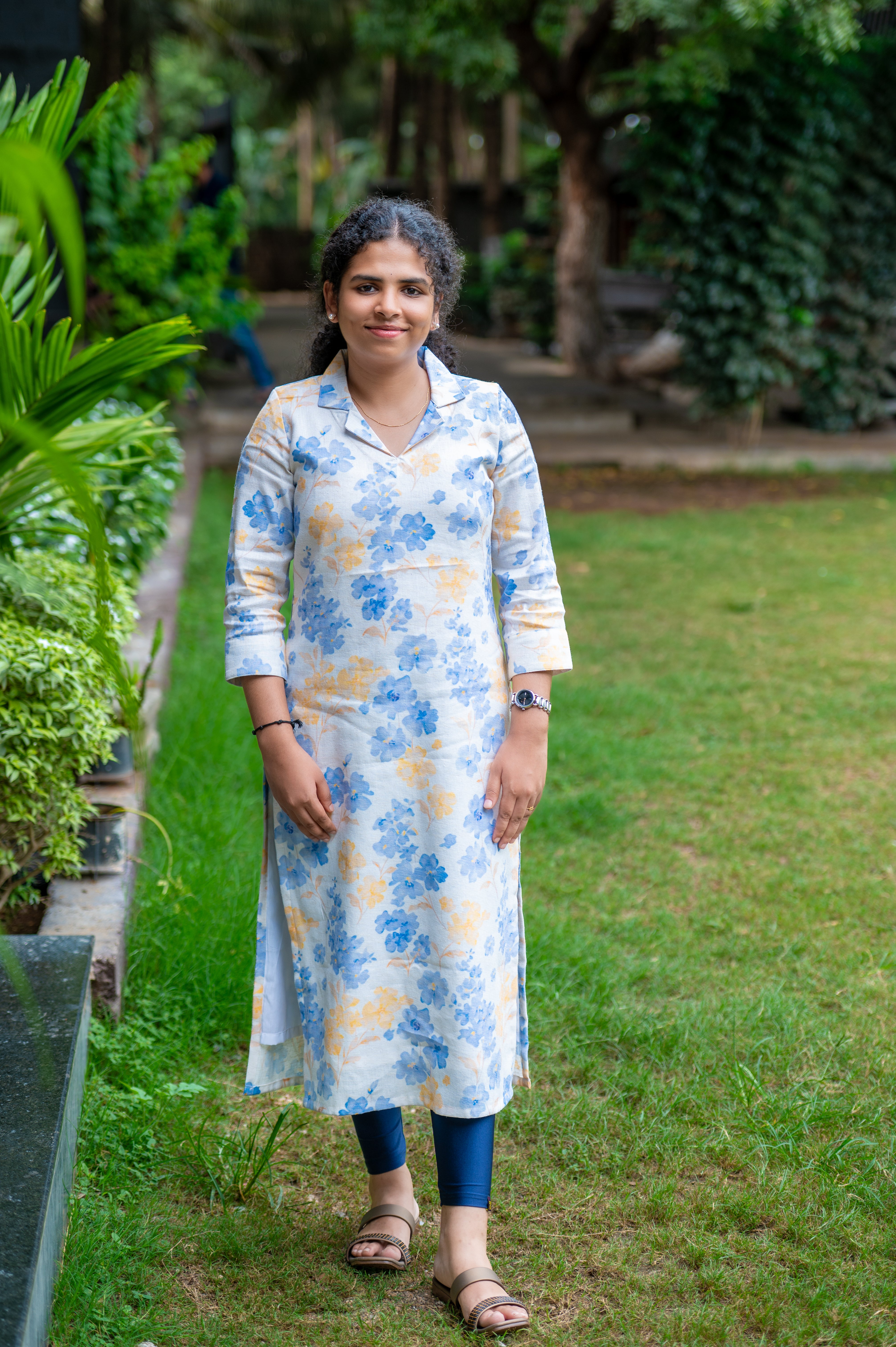 🌼💙Sky Bloom Floral Kurti