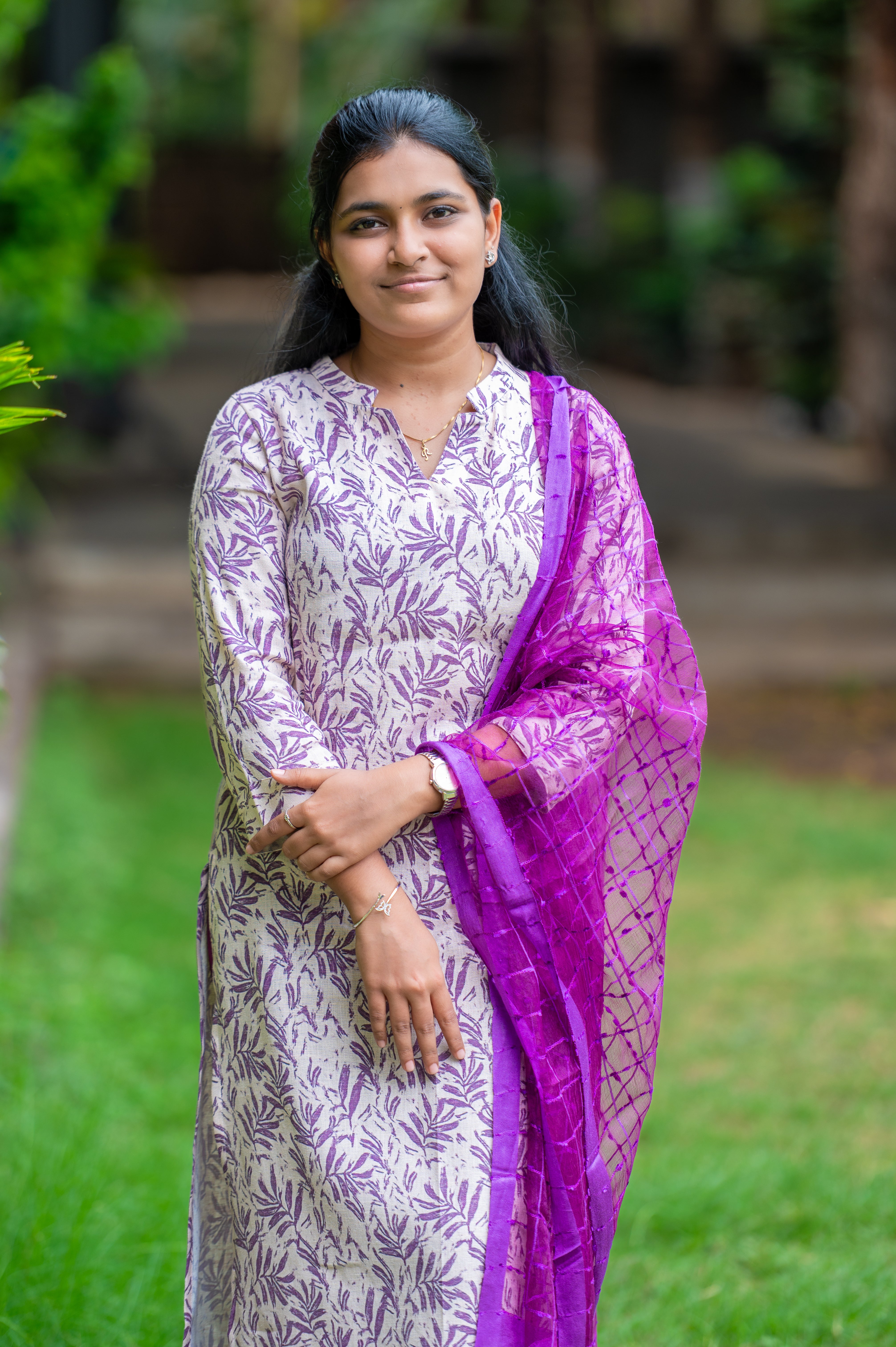 🌸🍃Lilac Leaf Block Print Kurti