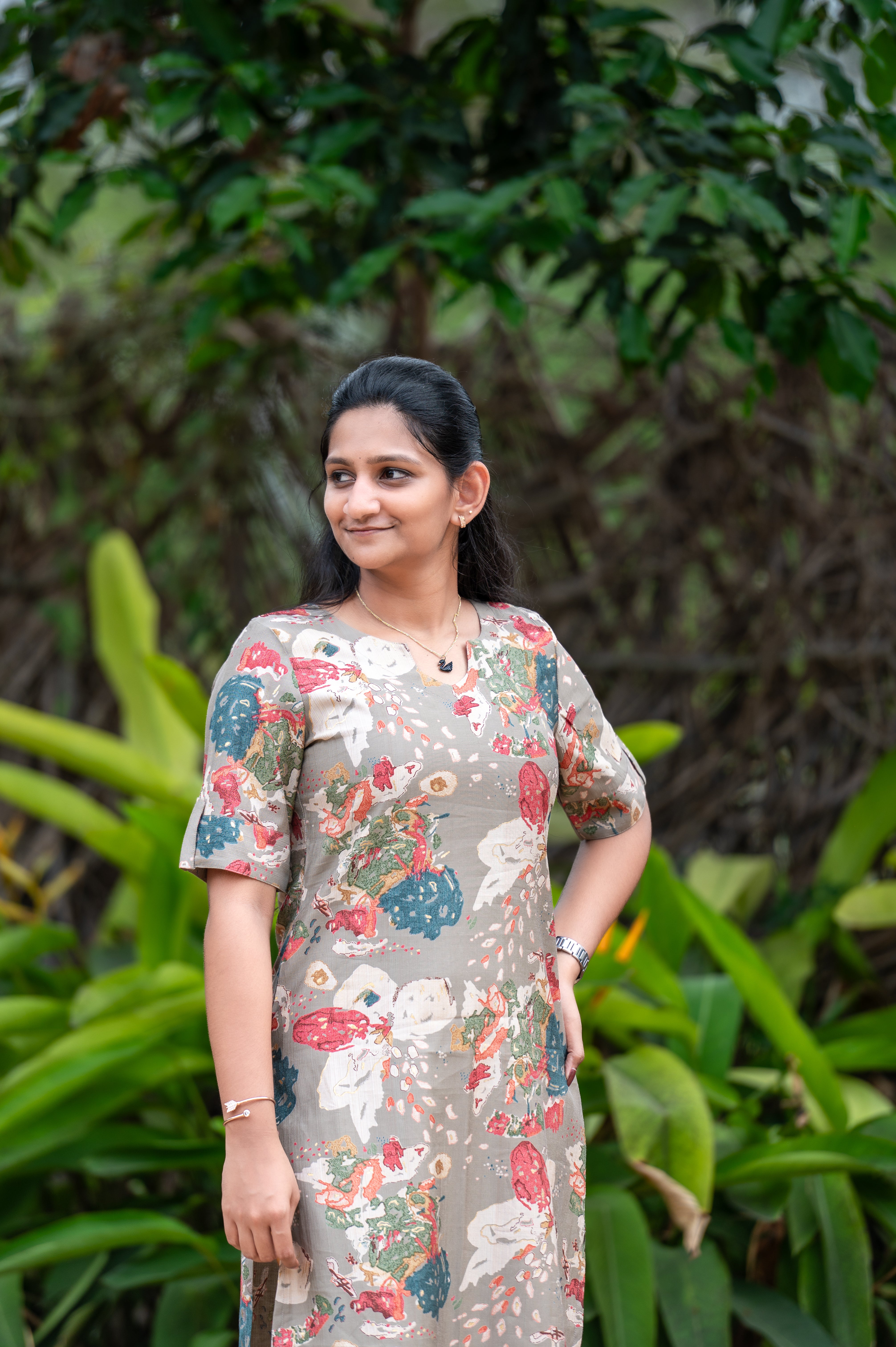 🌿🌸Misty Garden Floral Kurti