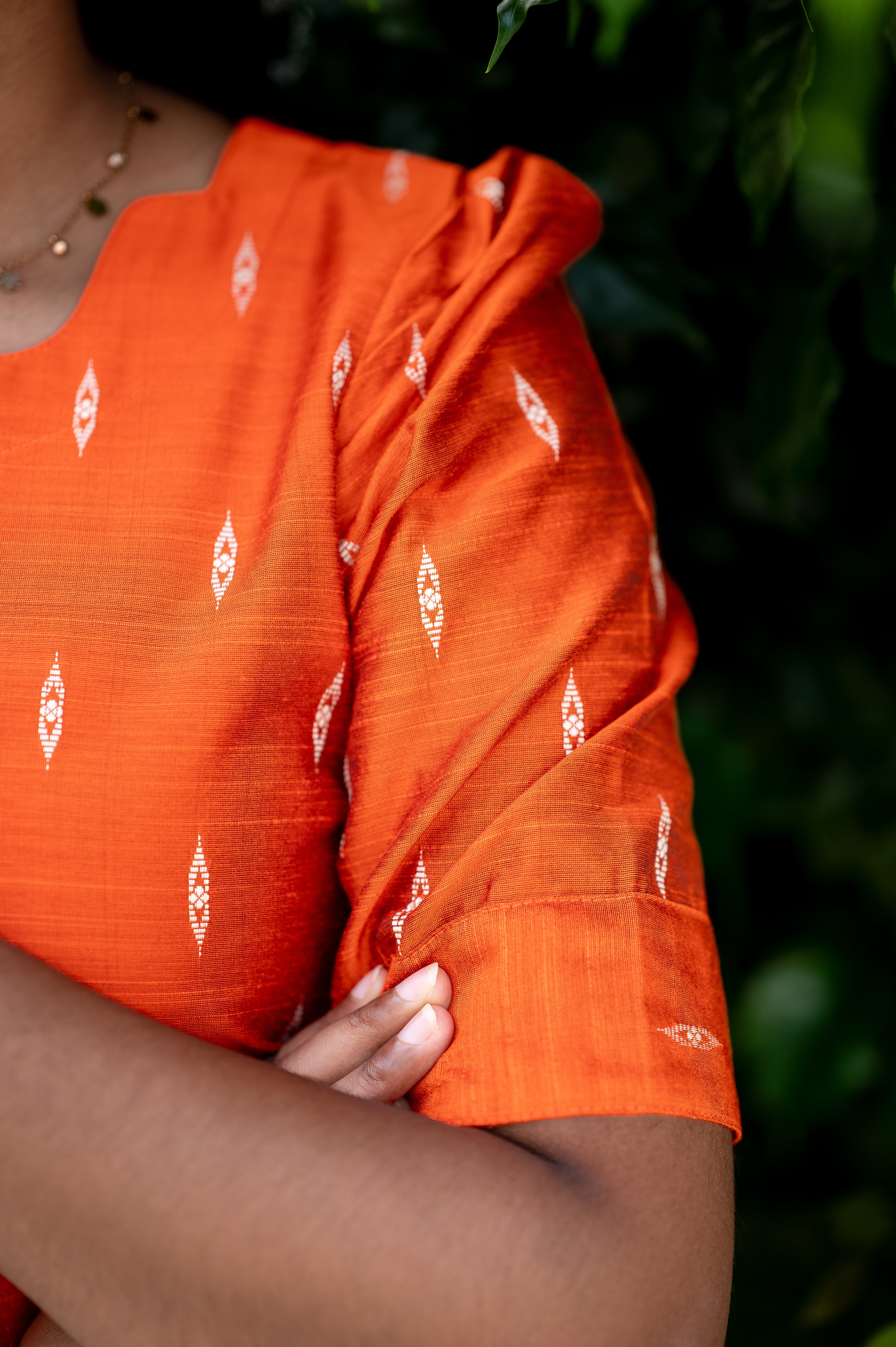 🍊Miranda Orange Charm Ikat Kurti