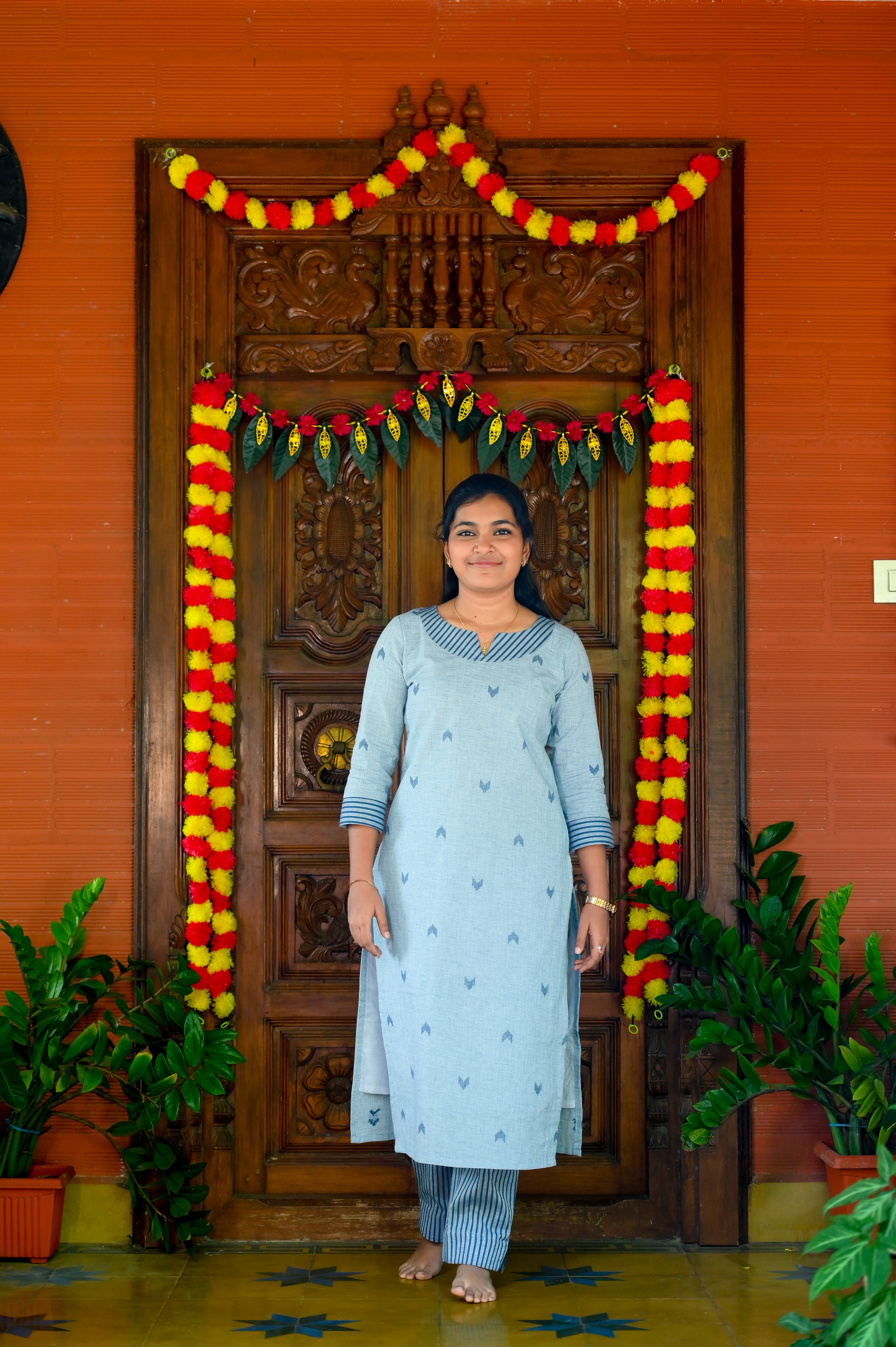 💙Serene Indigo Motif Kurti Set