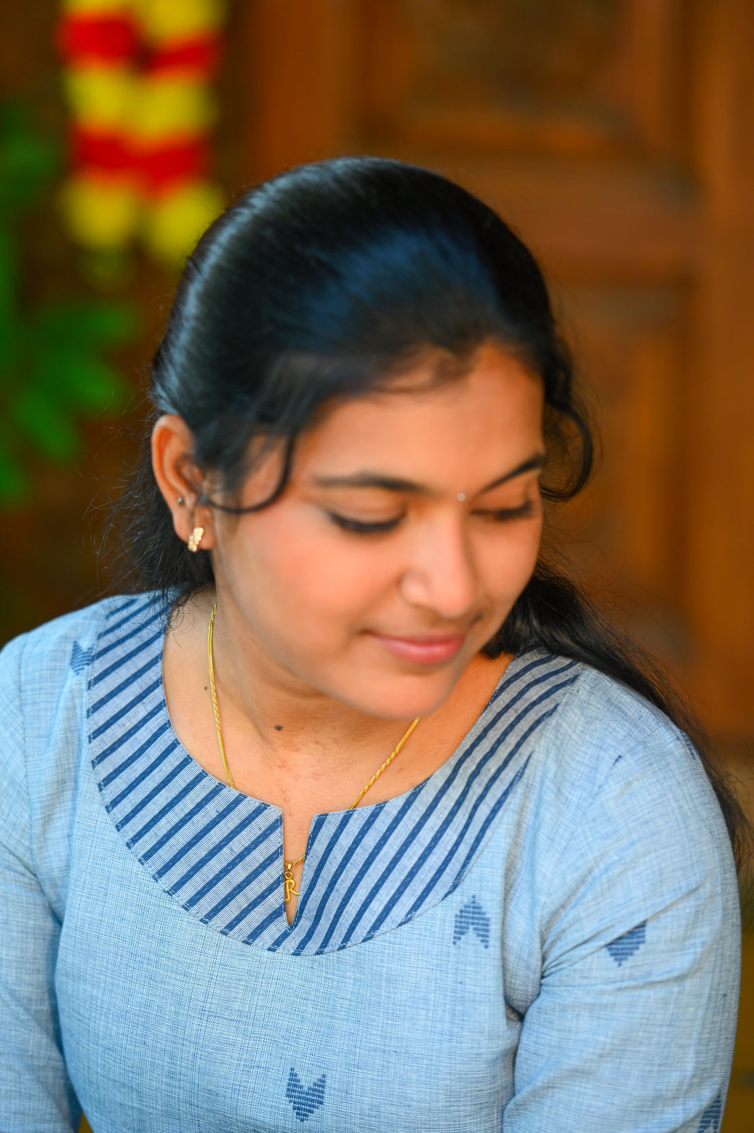 💙Serene Indigo Motif Kurti Set