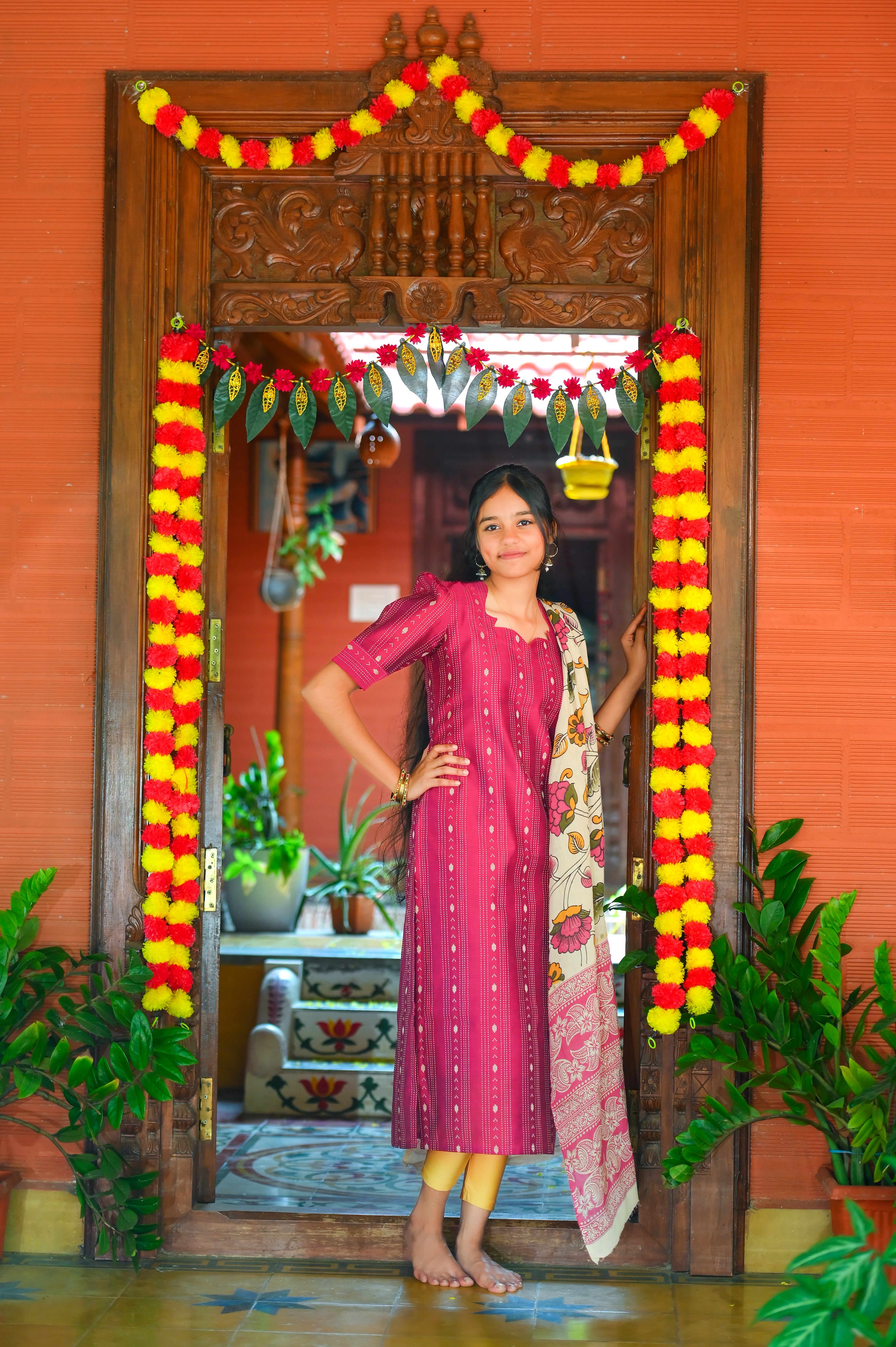 🌺Ananya Heritage Raw Silk Kurti Top