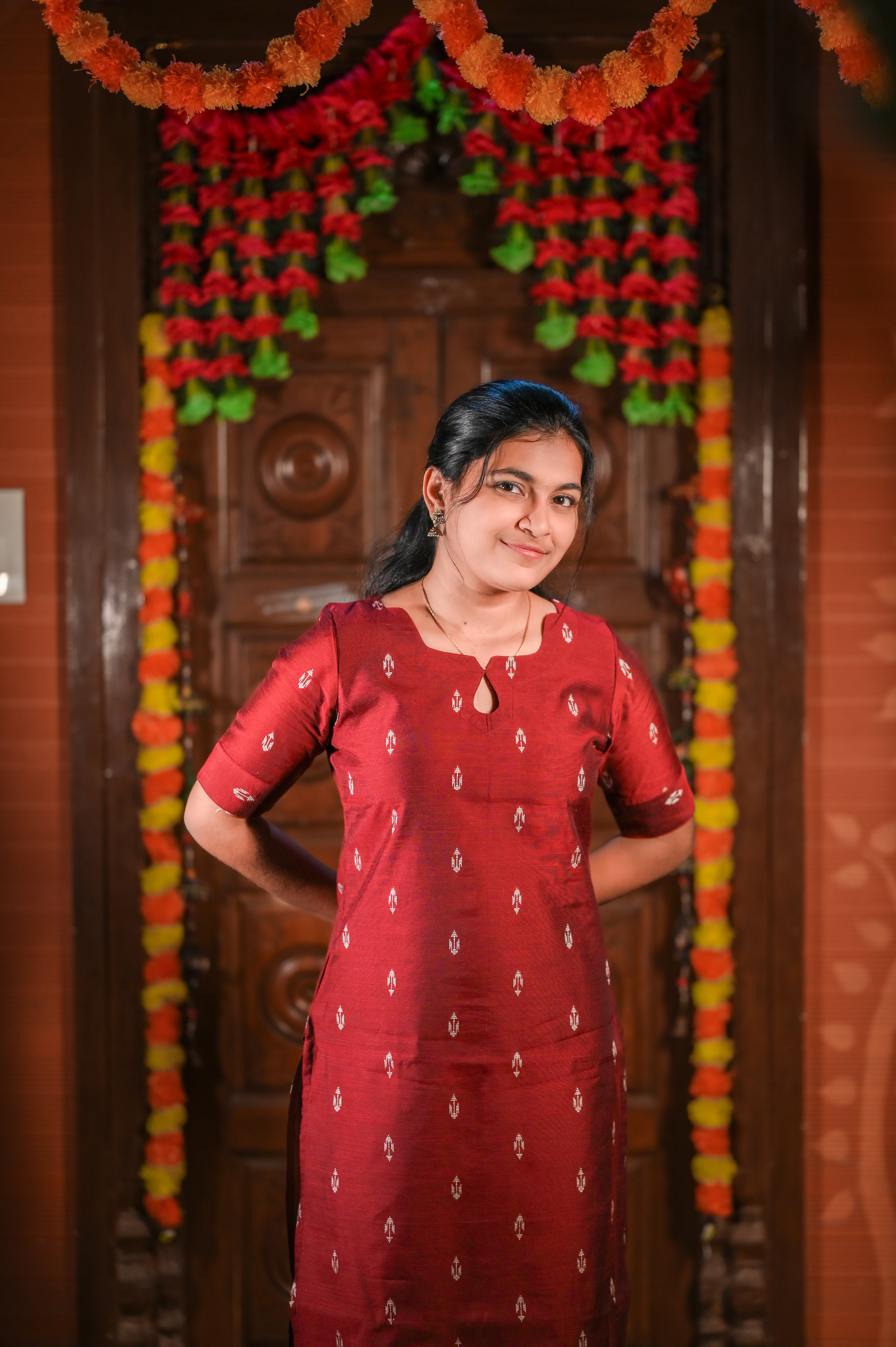 ❤️✨Maroon Anaya Raw Silk Kurti