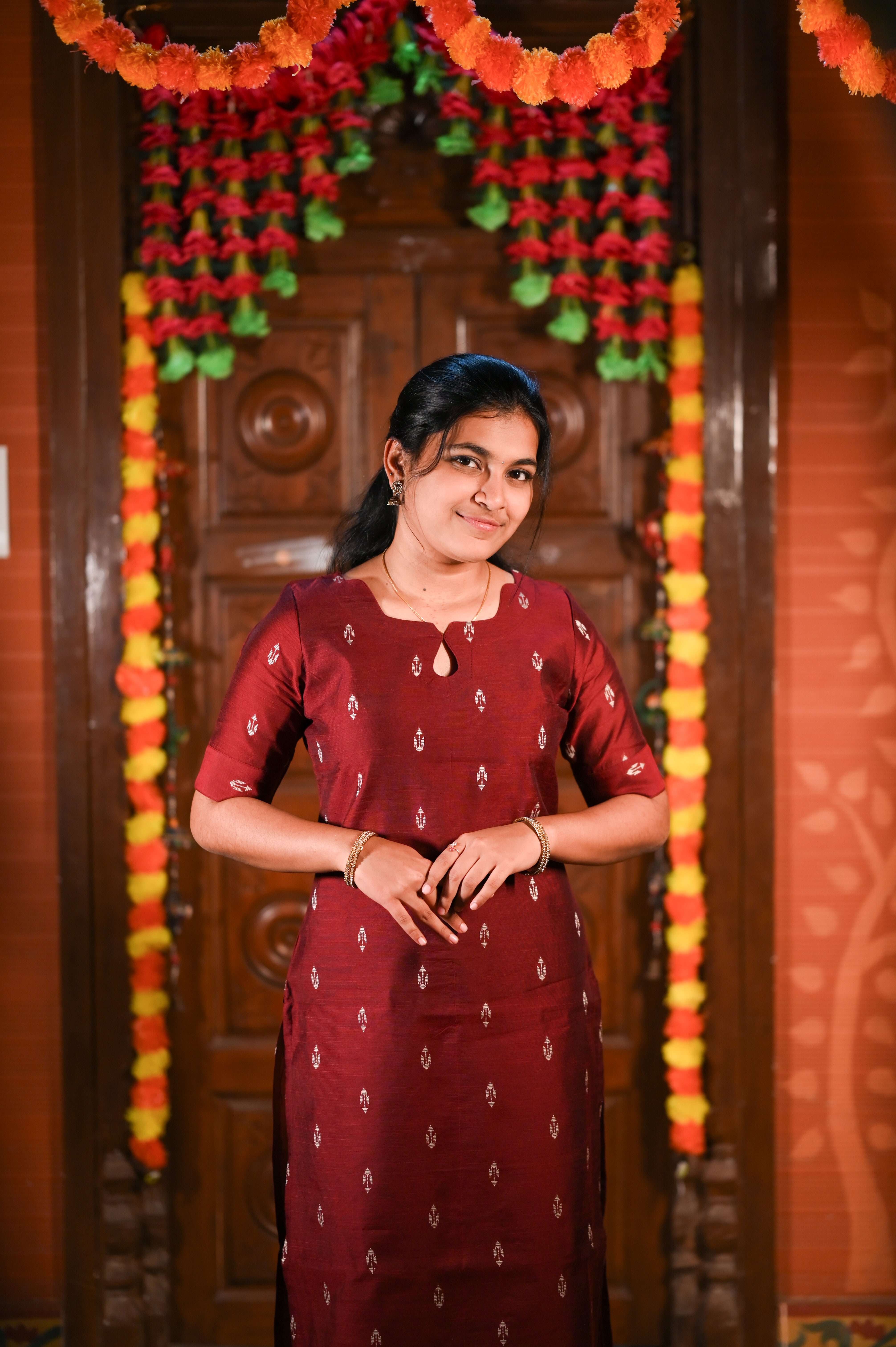 ❤️✨Maroon Anaya Raw Silk Kurti