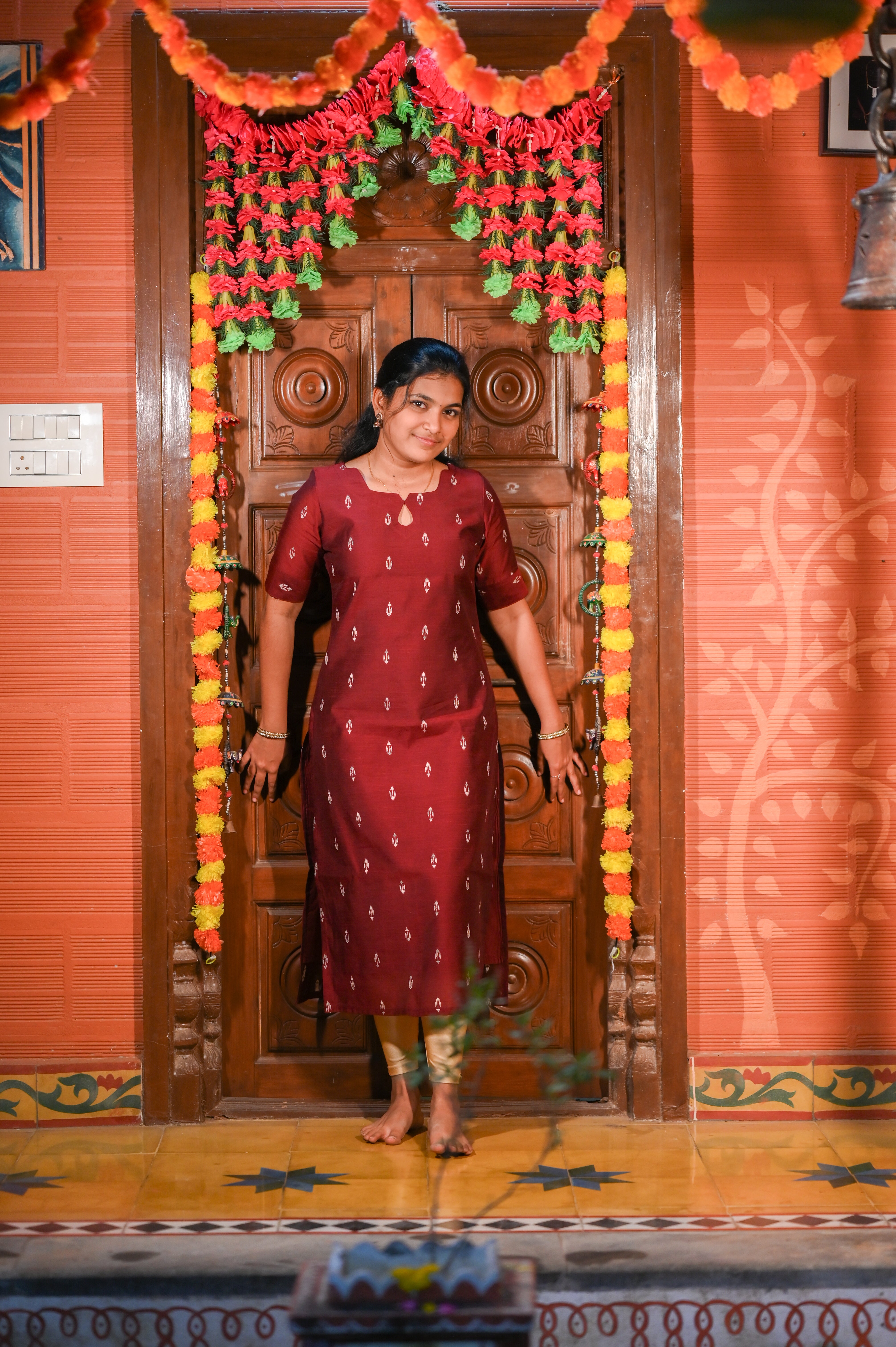 ❤️✨Maroon Anaya Raw Silk Kurti