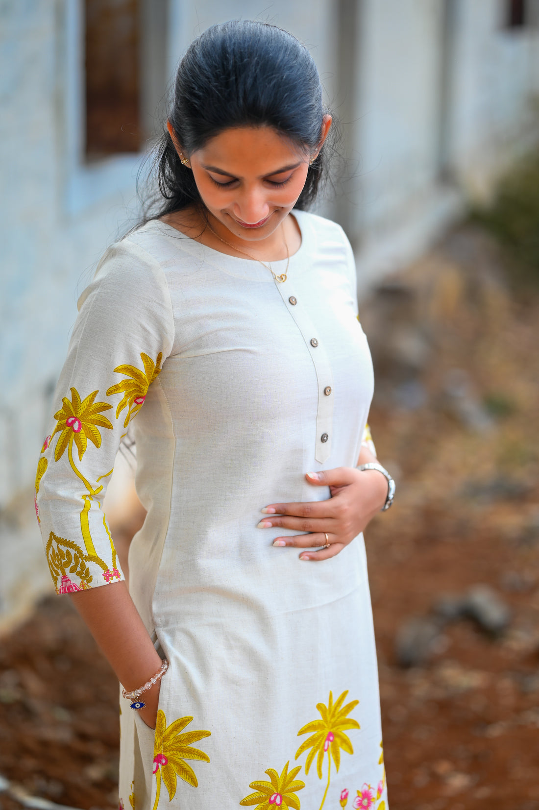 💛loral Printed Kurta Set with Straight Pants