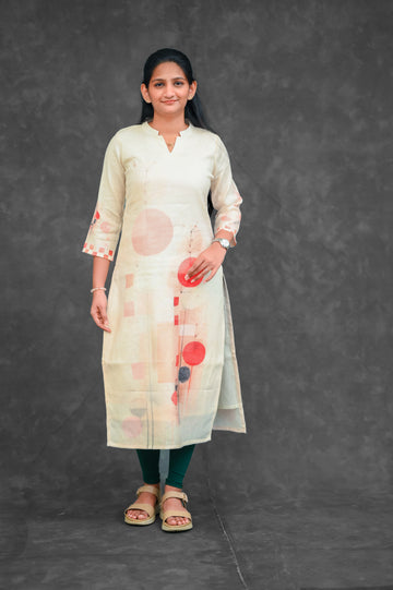 🧡 Pastel Orbit Straight Kurti