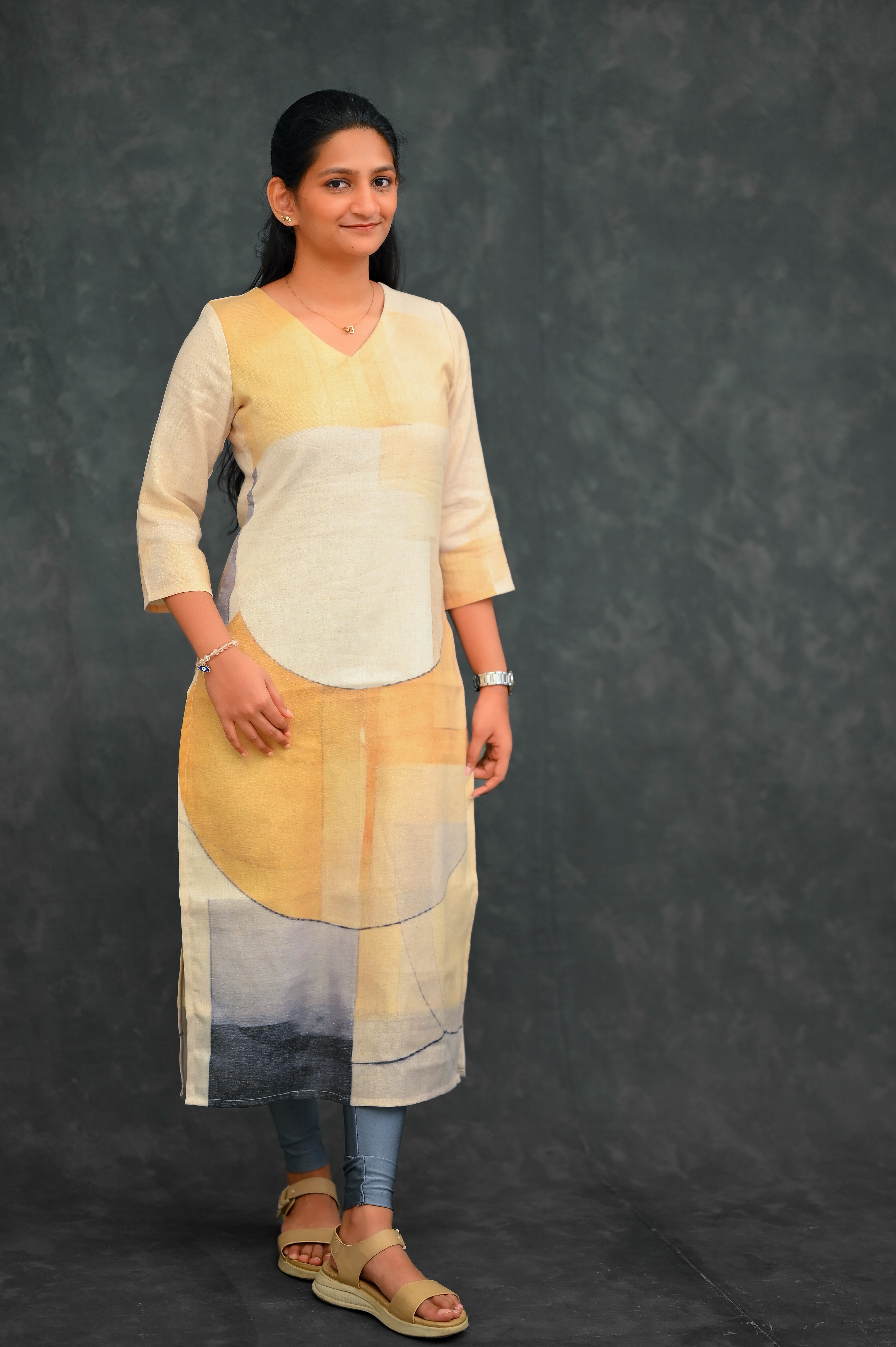 ☀️ Sunlit Patchwork Straight Kurti