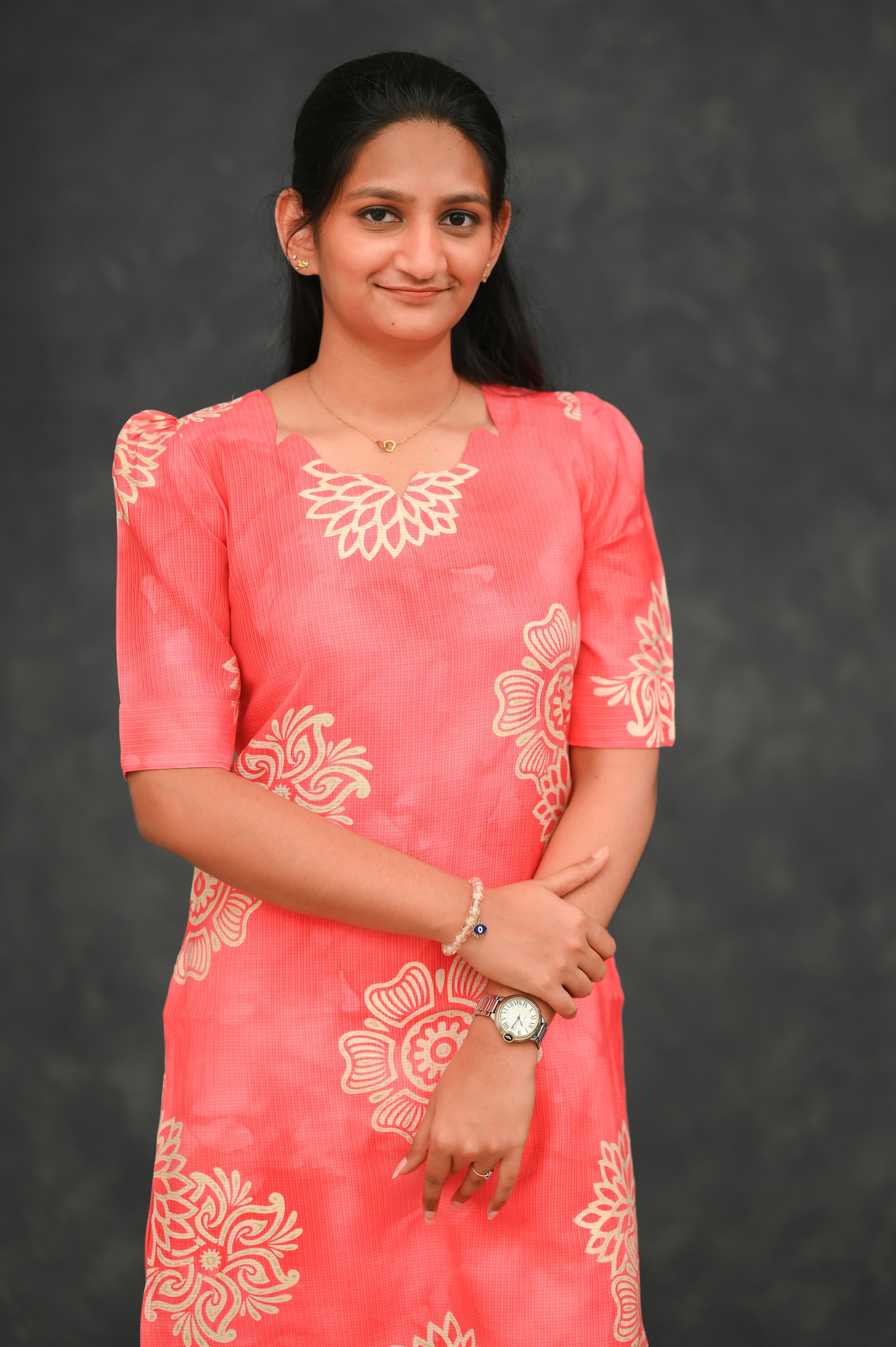 🌺 Coral Charm Straight Kurti