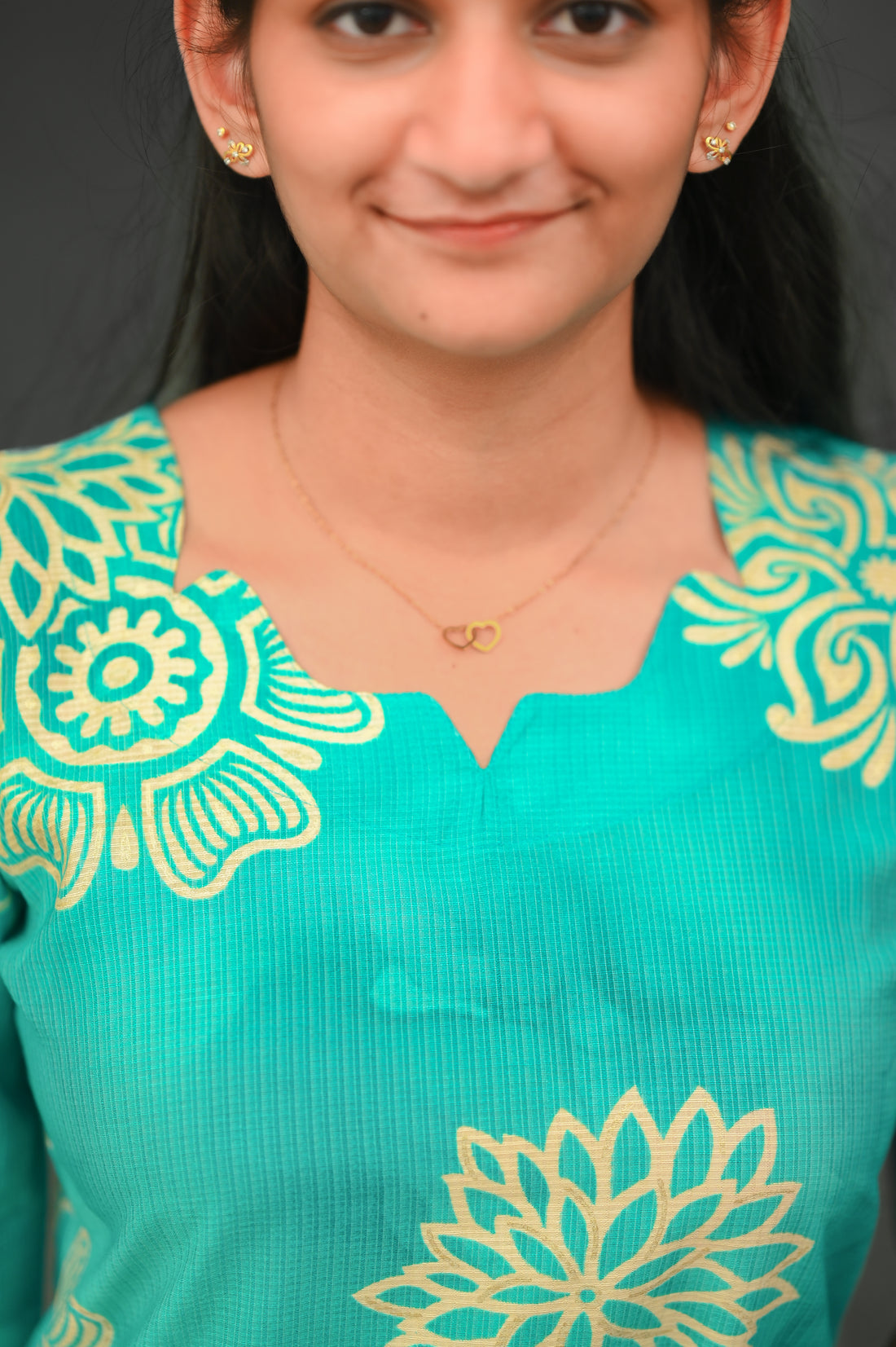 💚Teal Mandala Straight Kurti