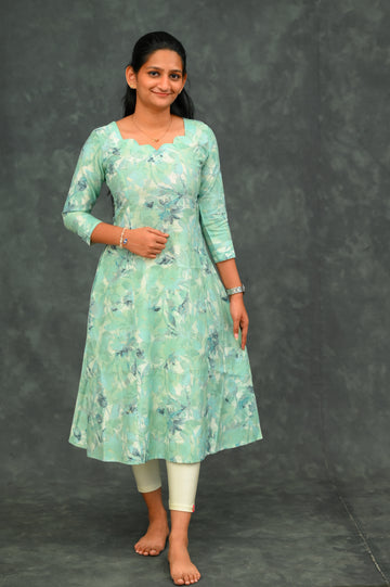 💚 Mint Meadow A-Line Kurti