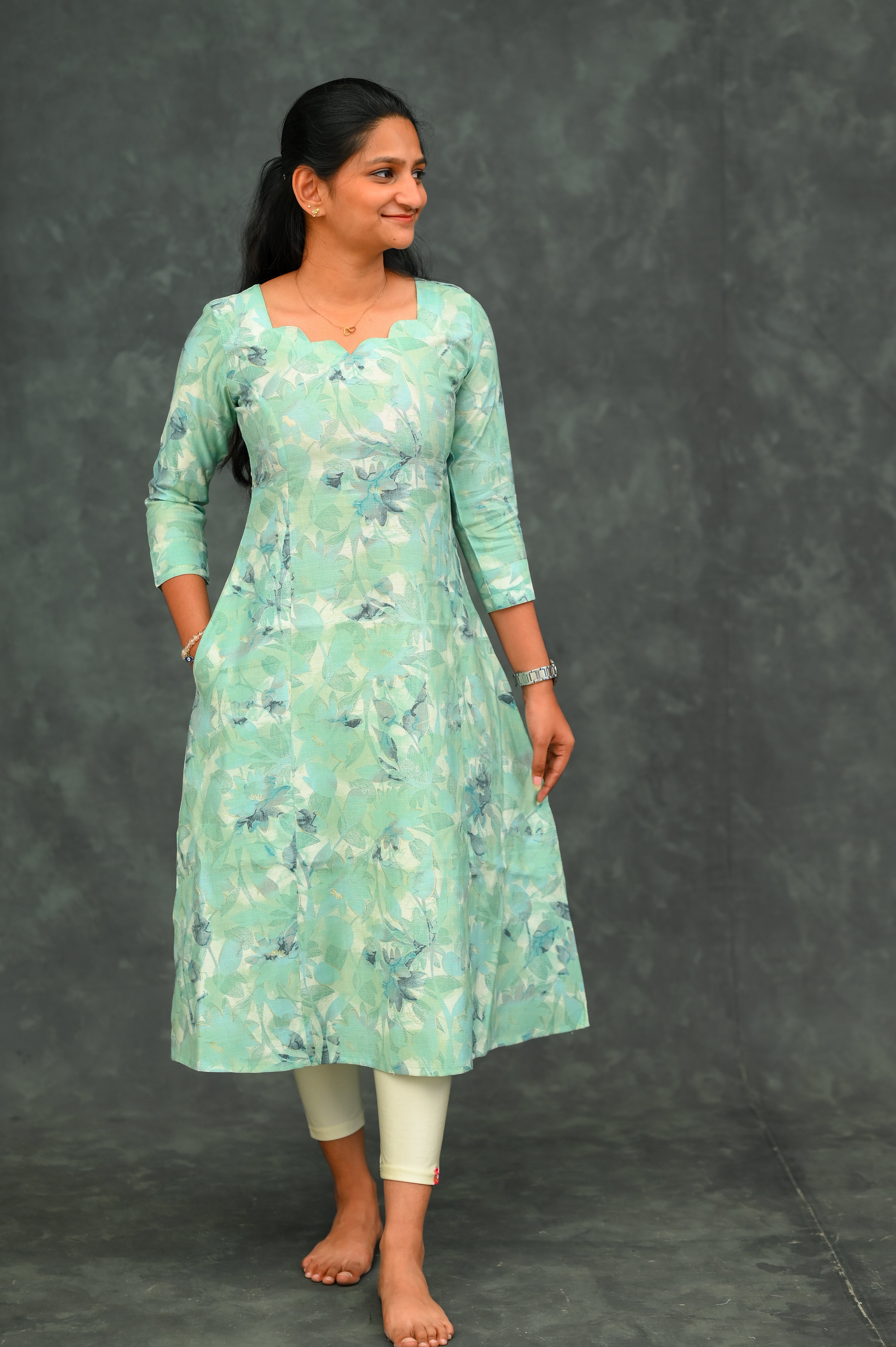 💚 Mint Meadow A-Line Kurti
