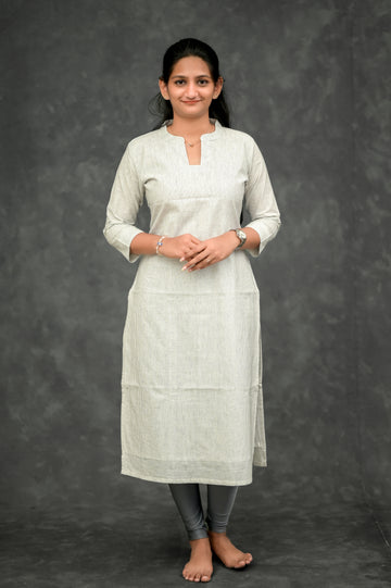 🤍Minimal cotton straight kurta