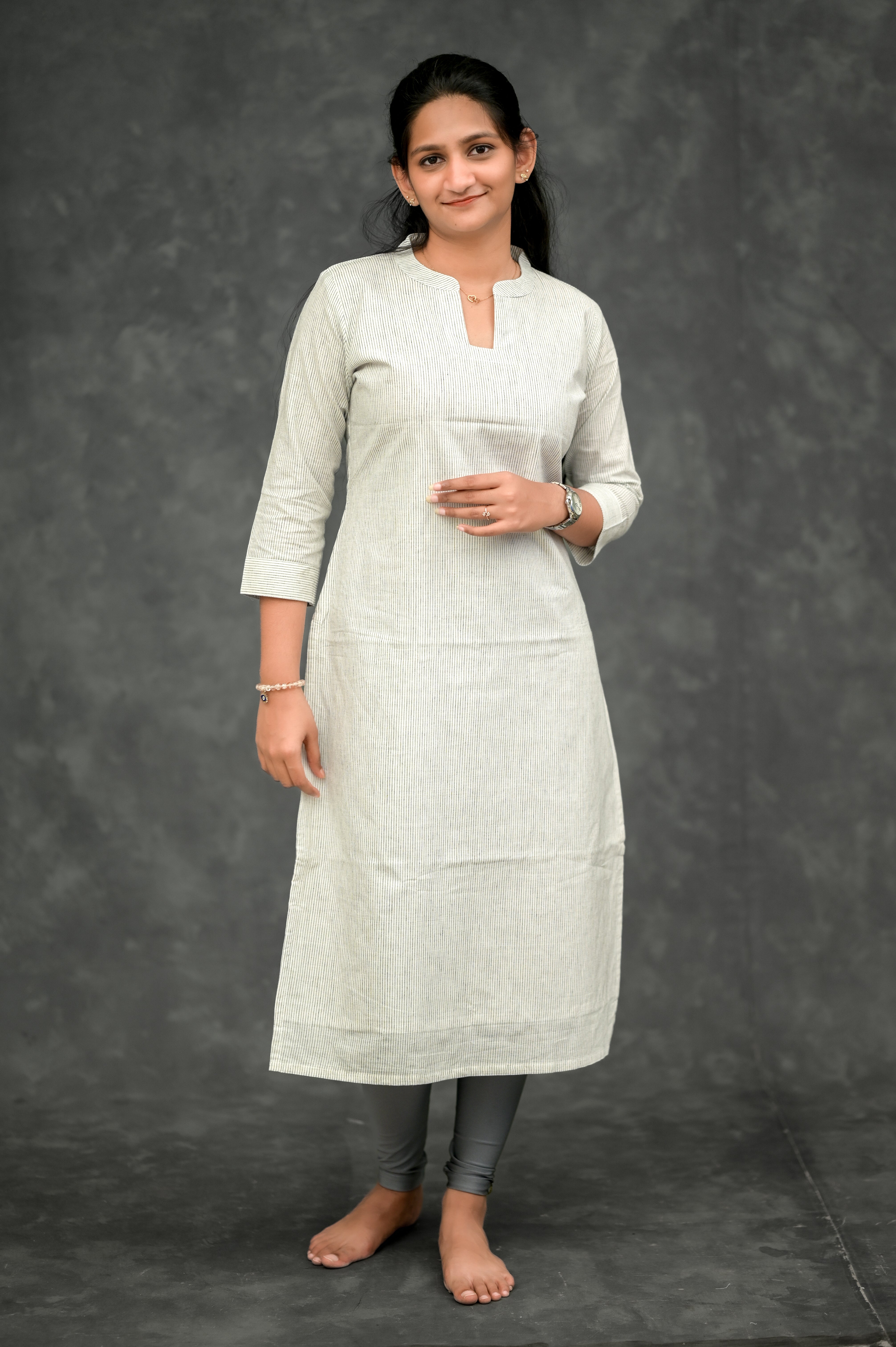 🤍Minimal cotton straight kurta