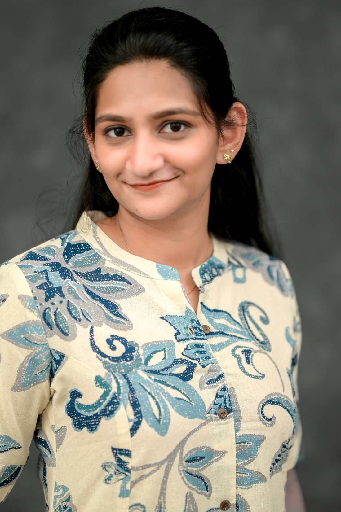 🌊 Indigo Garden A-Line Kurti