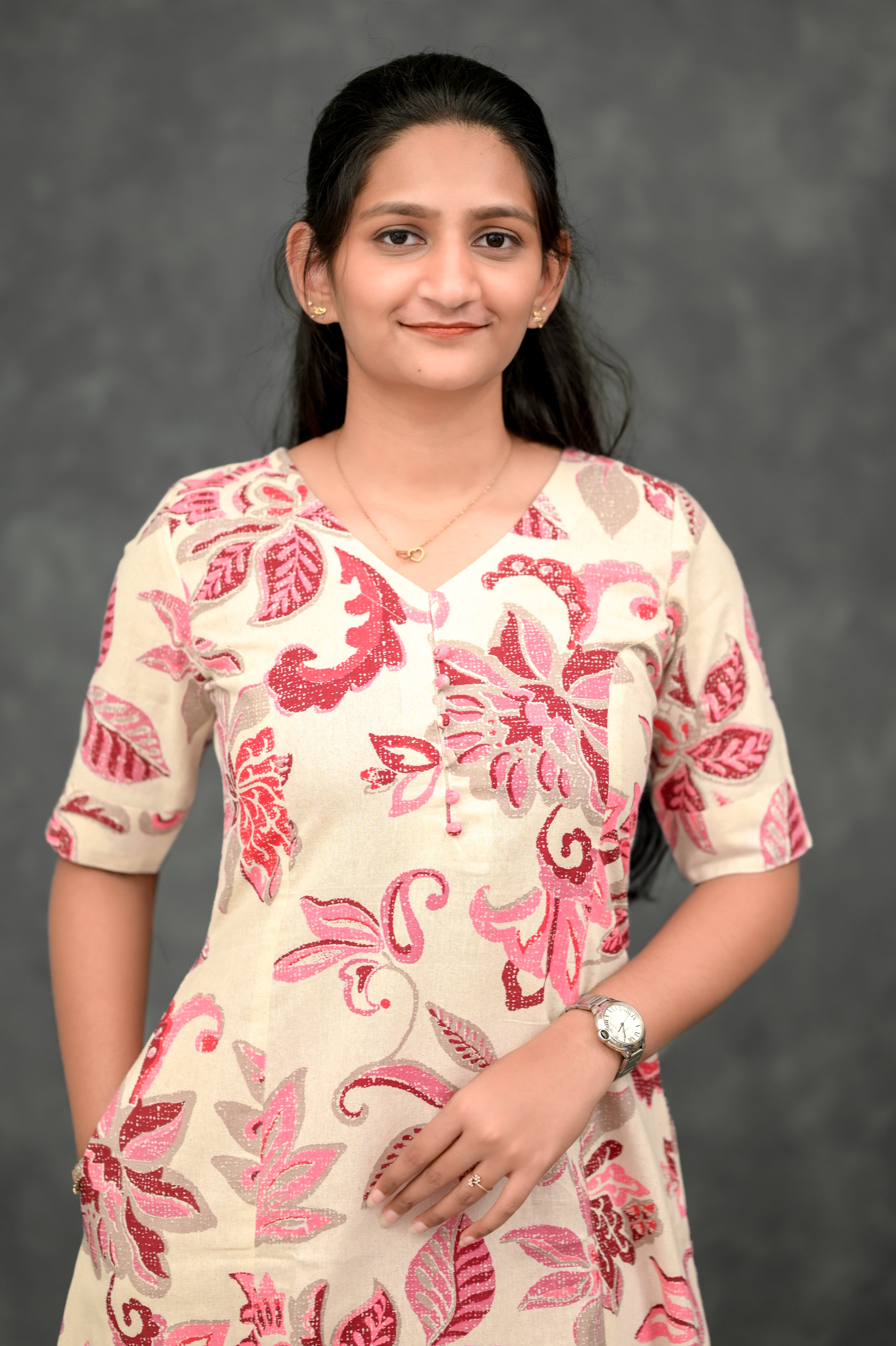 🌸 Blush Bloom A-Line Kurti