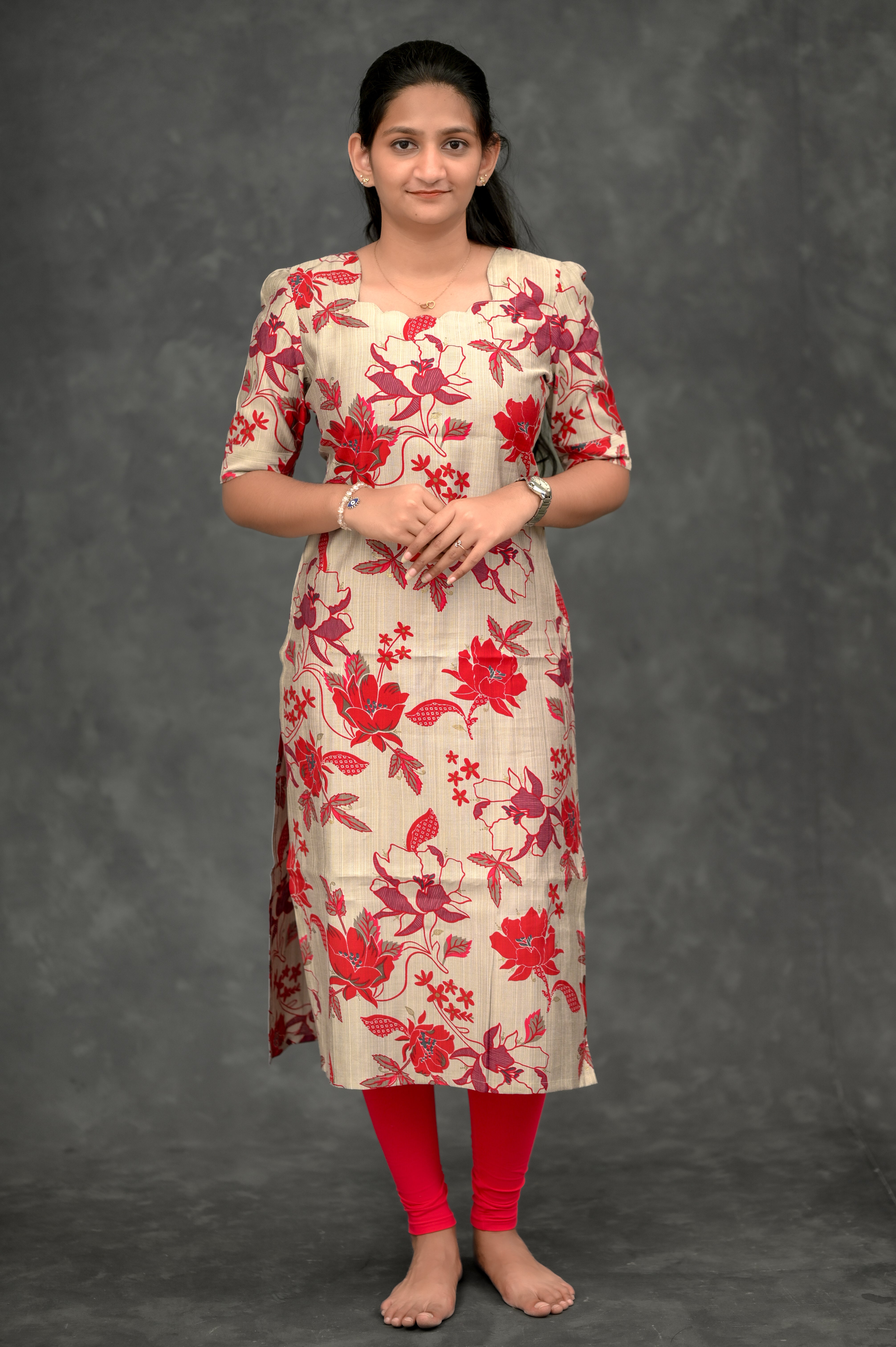 ♥️Floral Grace Straight Kurti