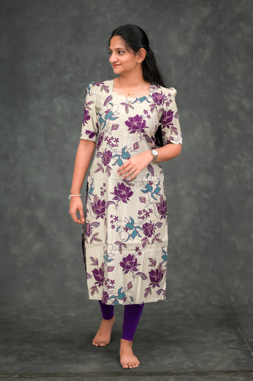 💜Floral Grace Straight Kurti