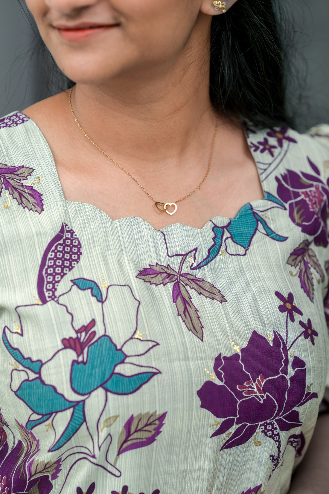 💜Floral Grace Straight Kurti