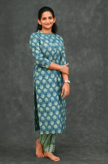 💙Printed Straight Kurta Set