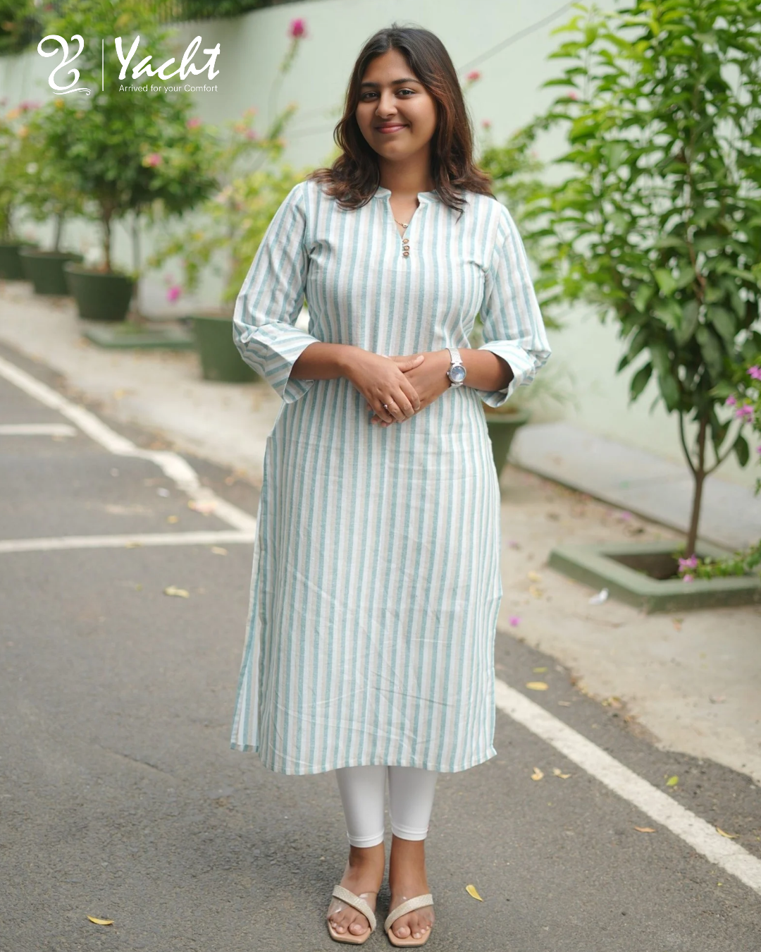 skyline Breeze Striped Straight Kurti