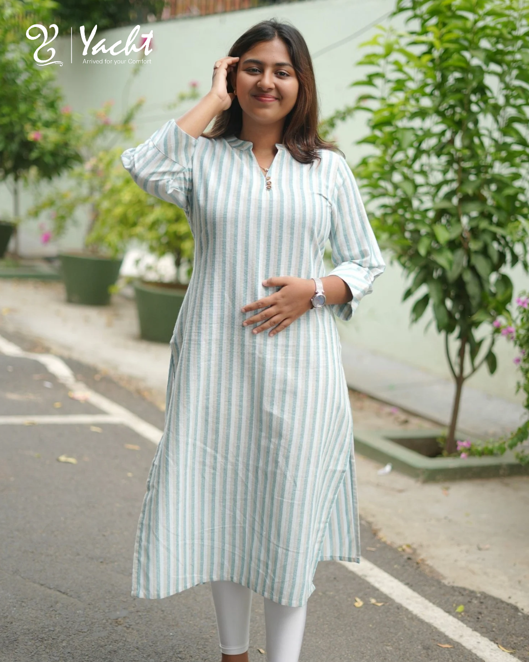 skyline Breeze Striped Straight Kurti