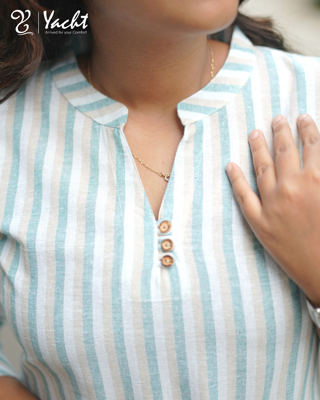 skyline Breeze Striped Straight Kurti