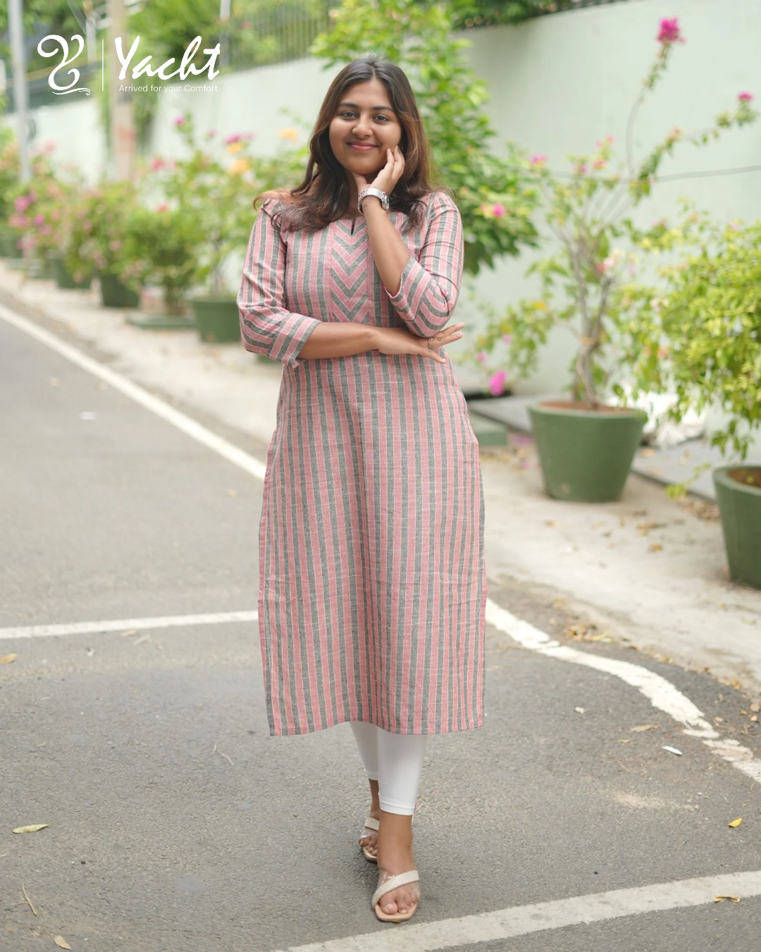 Blush Chevron Stripe Kurti