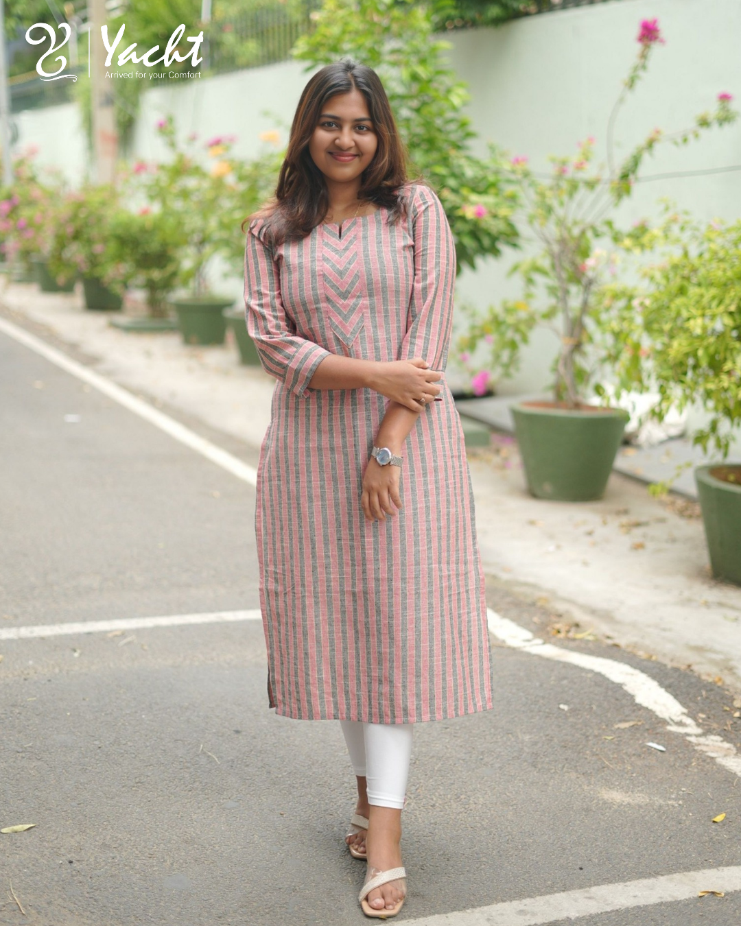 Blush Chevron Stripe Kurti
