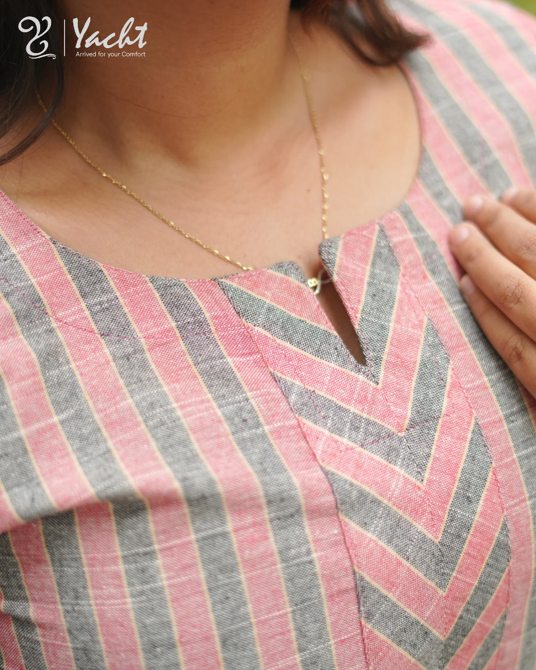 Blush Chevron Stripe Kurti