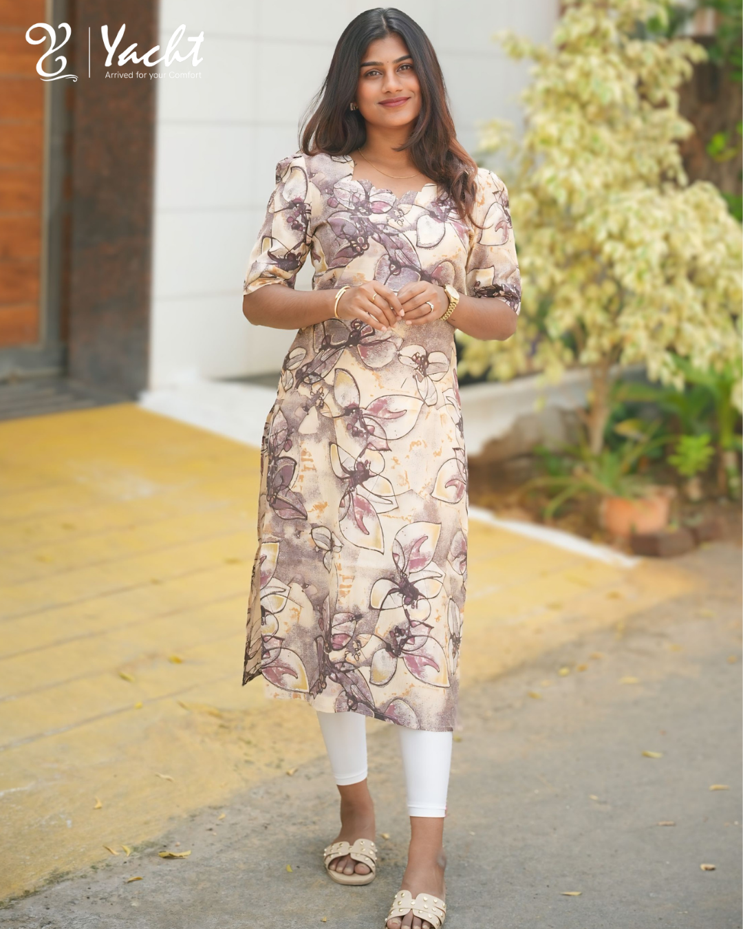 🤎Floral Grace Straight Kurti