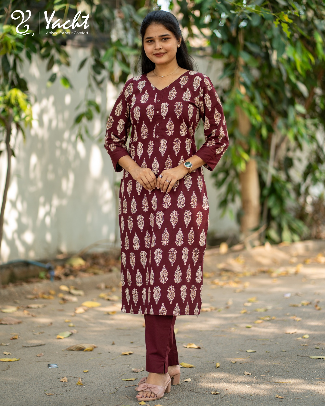 ❤️ Maroon Regal Grace kurti Set