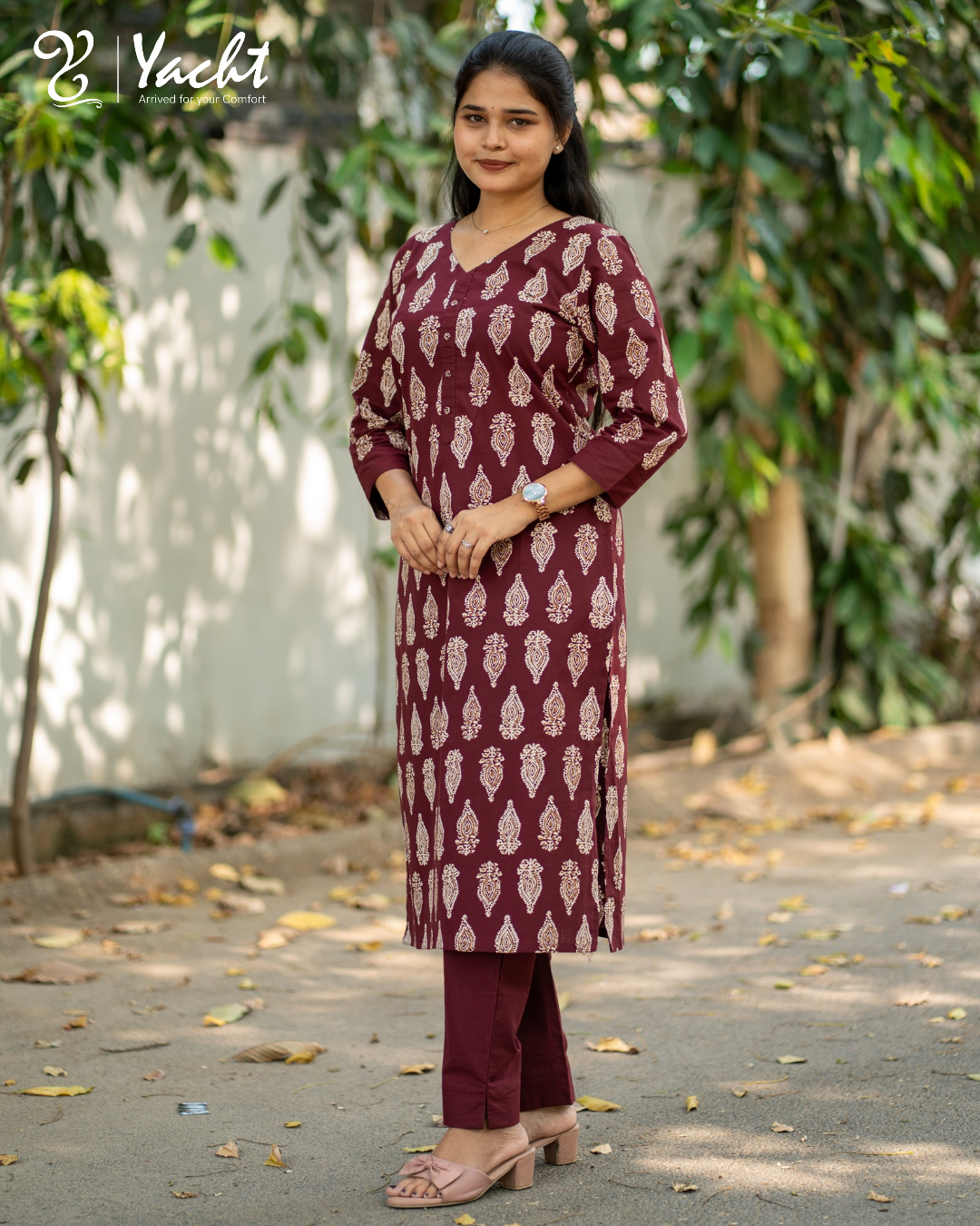 ❤️ Maroon Regal Grace kurti Set