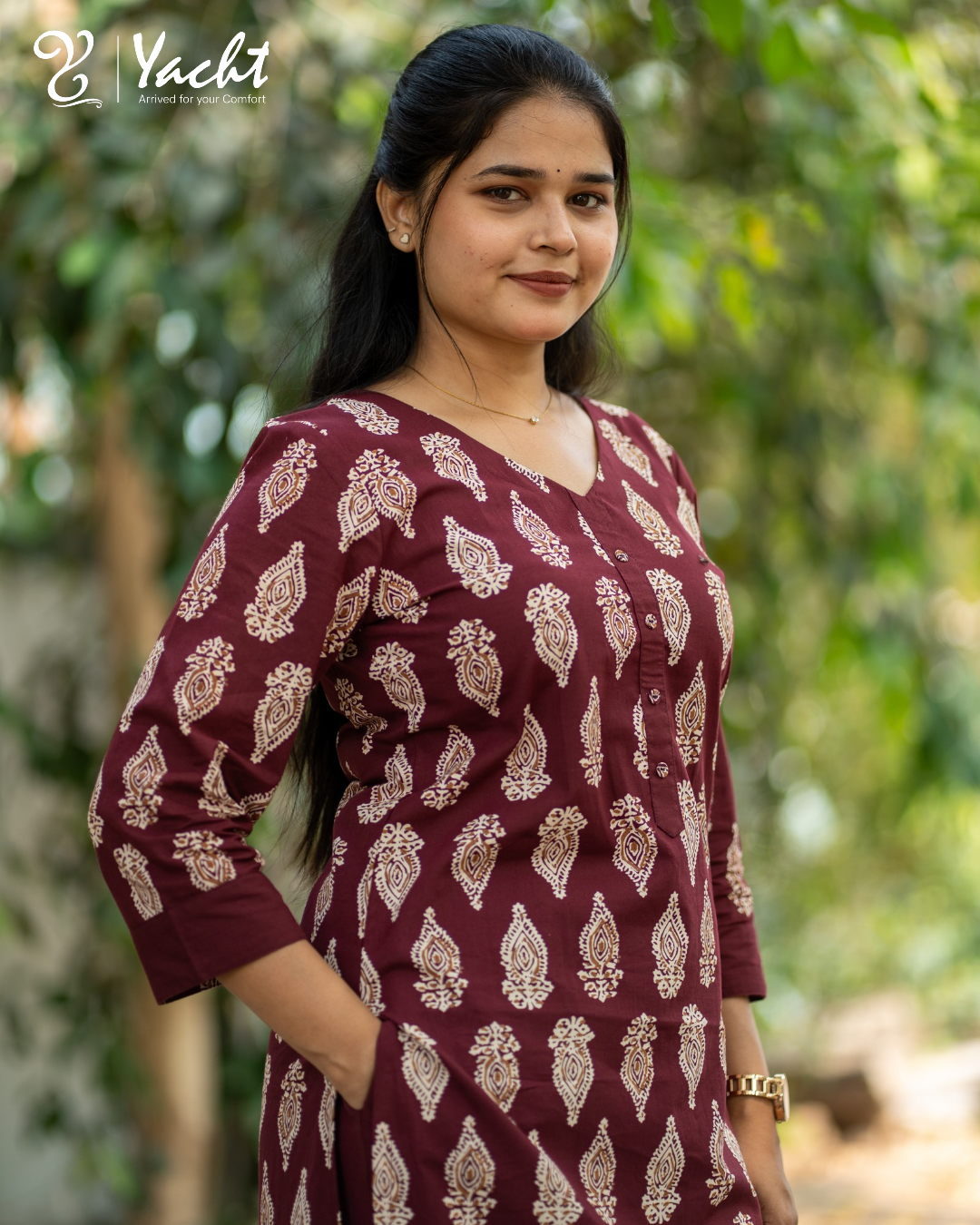 ❤️ Maroon Regal Grace kurti Set