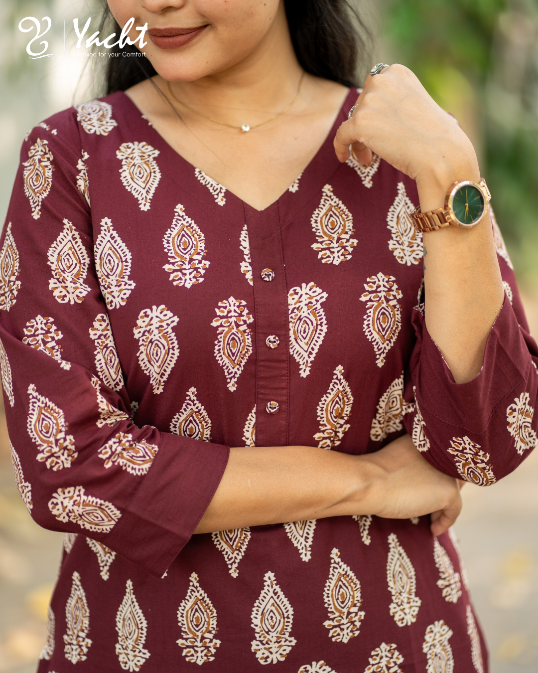 ❤️ Maroon Regal Grace kurti Set