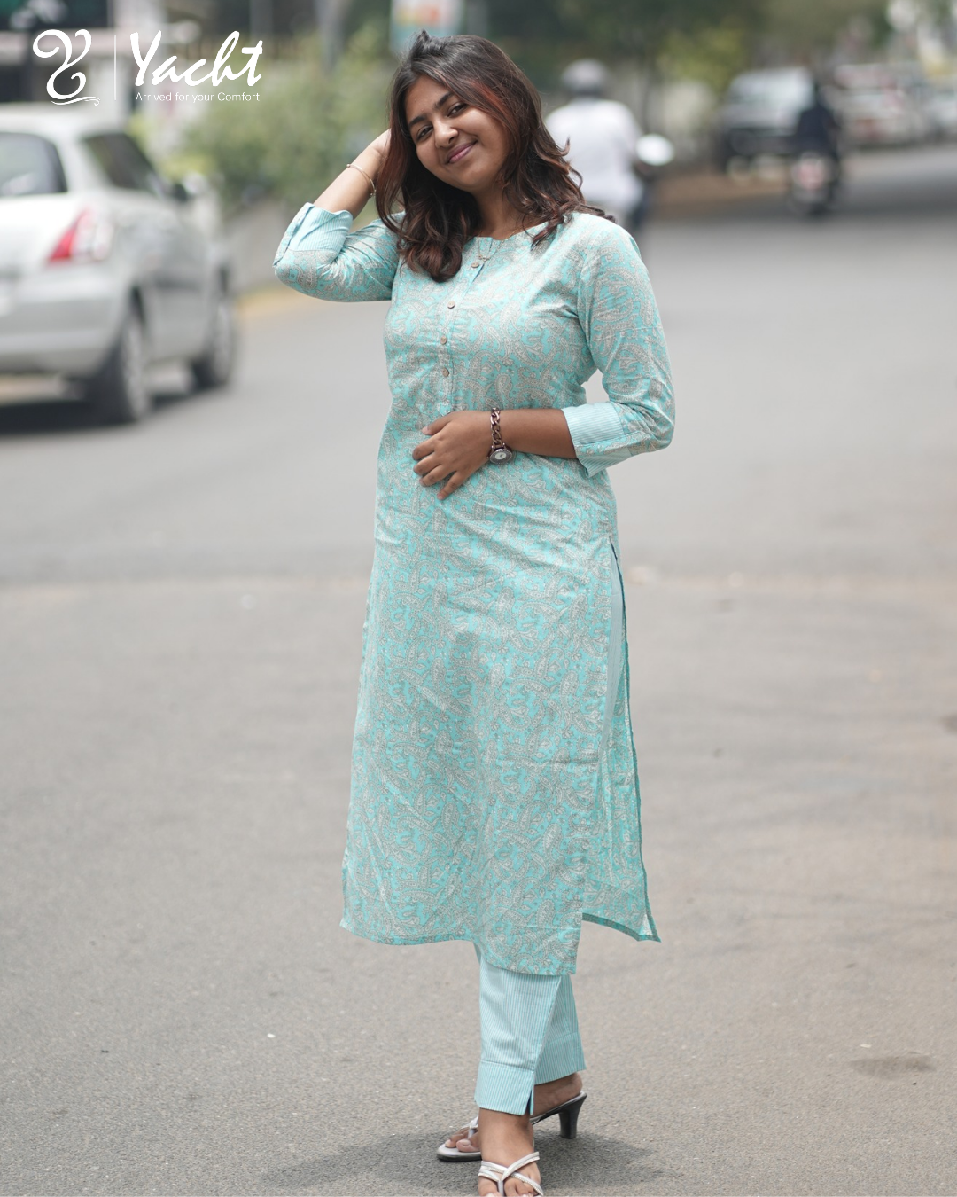 ✨ Mint Breeze Paisley Kurti Set