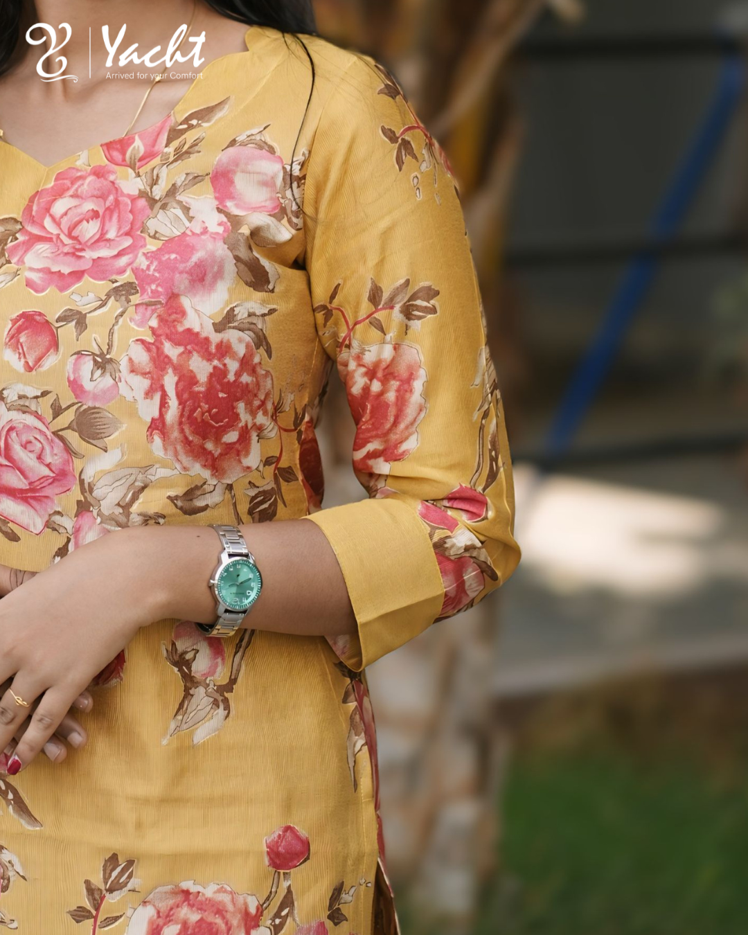 ✨Golden Bloom Elegance Kurti