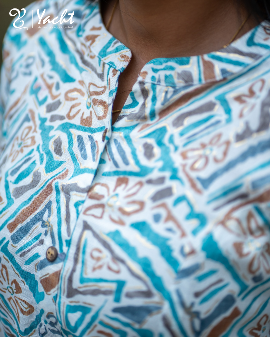🌊“Aqua Maze Printed A-Line Kurti”