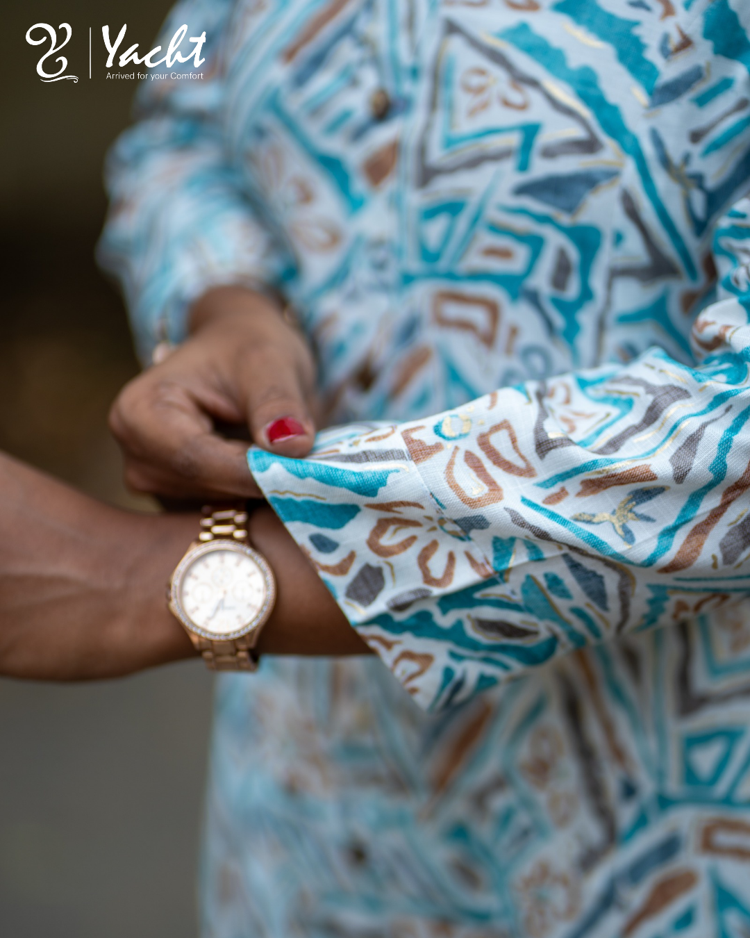 🌊“Aqua Maze Printed A-Line Kurti”