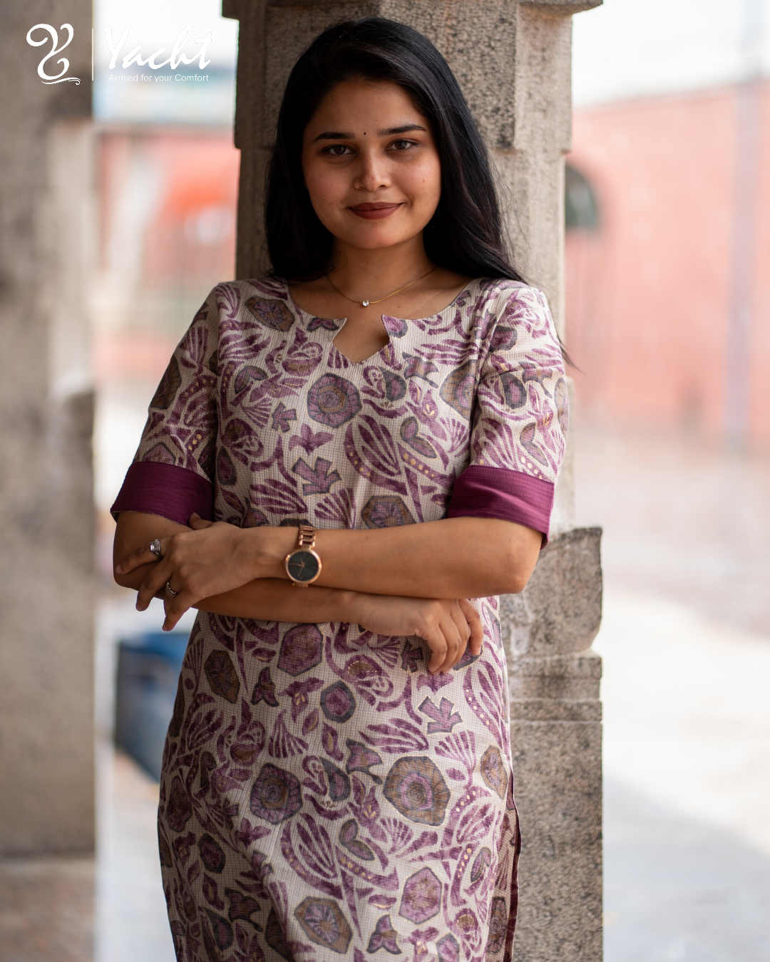 💜Lavender Garden Grace Kurti Set